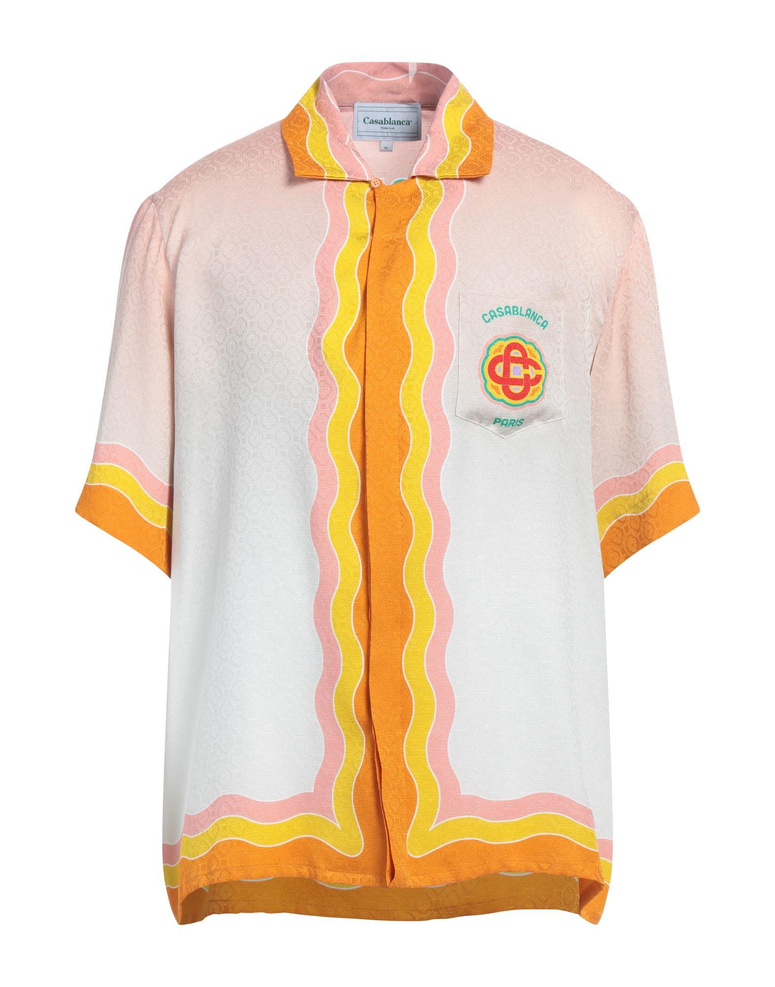 CASABLANCA Shirt Silk in Orange for Men | Lyst