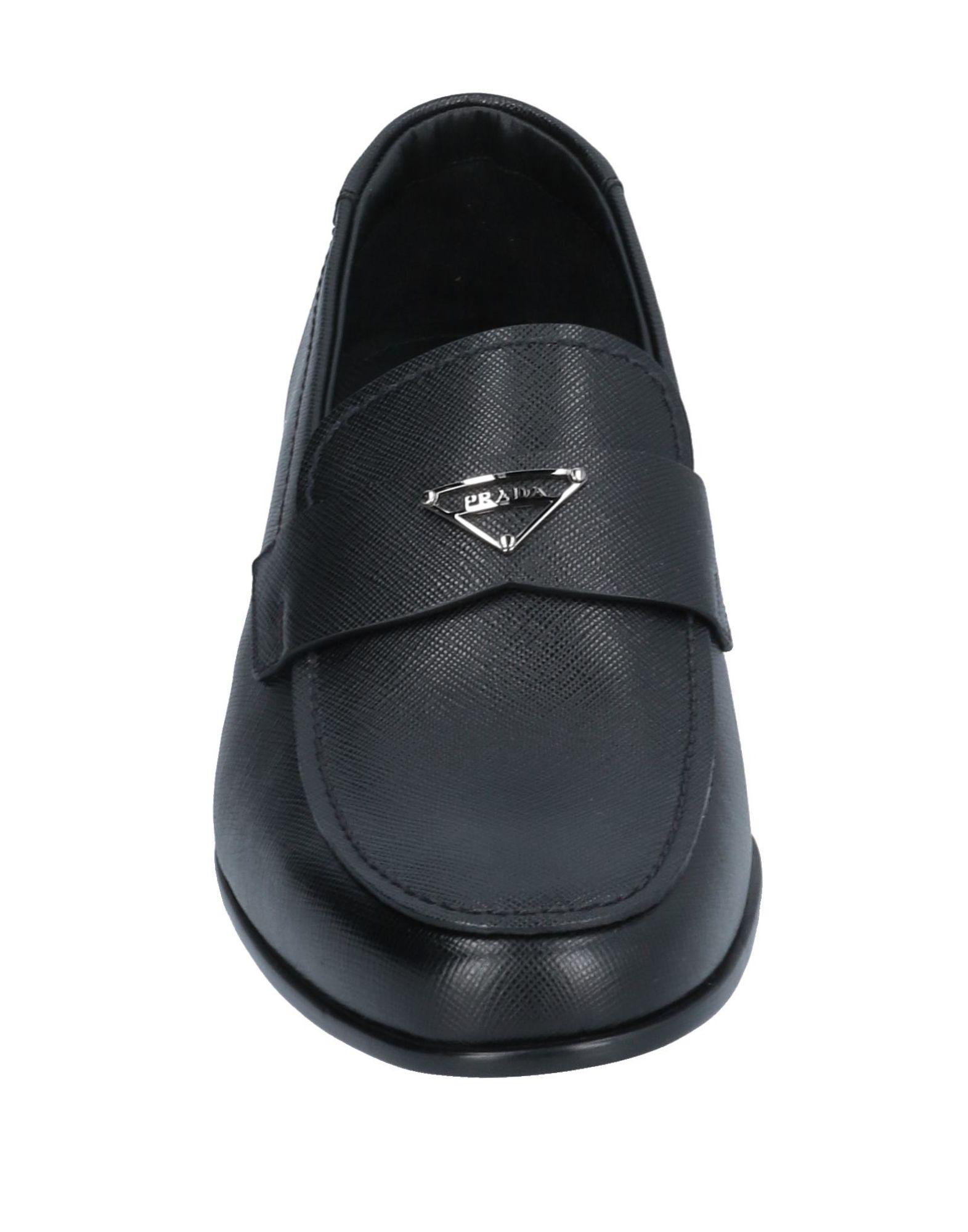 Prada Leather Loafer in Black for Men Lyst