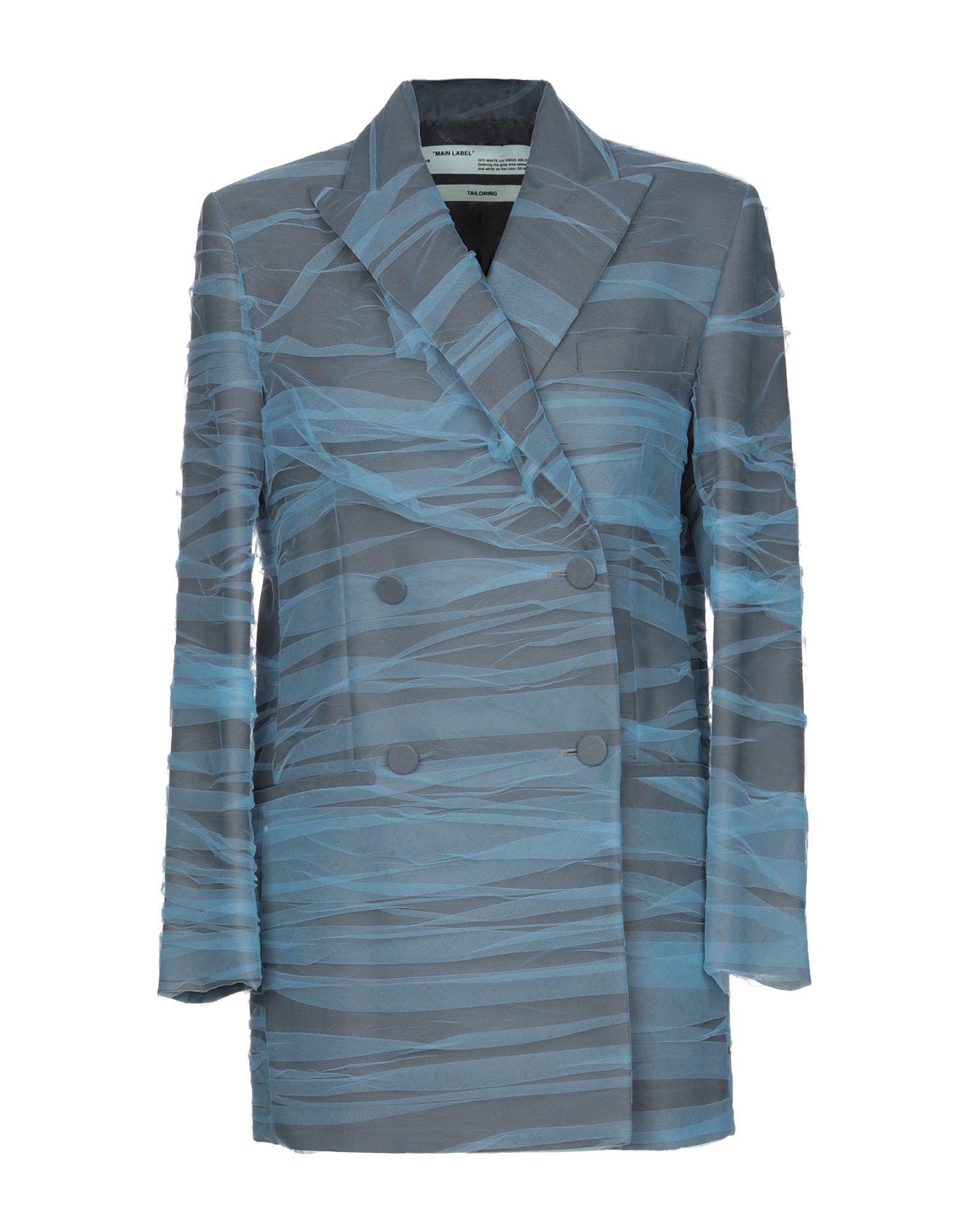 off white blue blazer