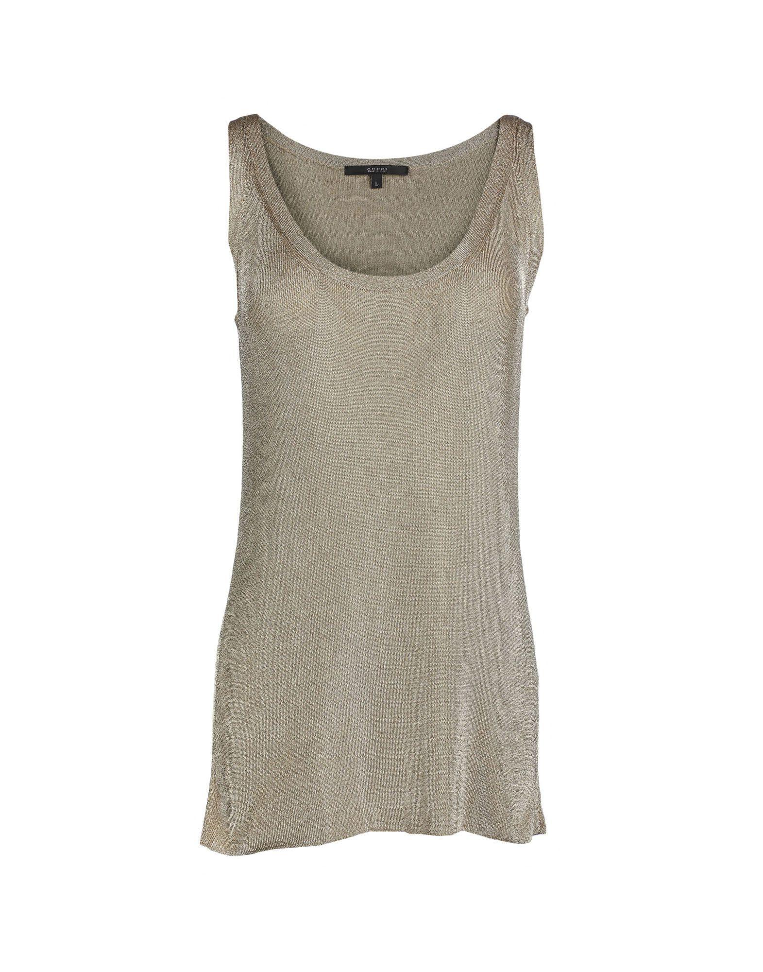 Gucci Synthetic Tank Top in Gold (Metallic) - Lyst