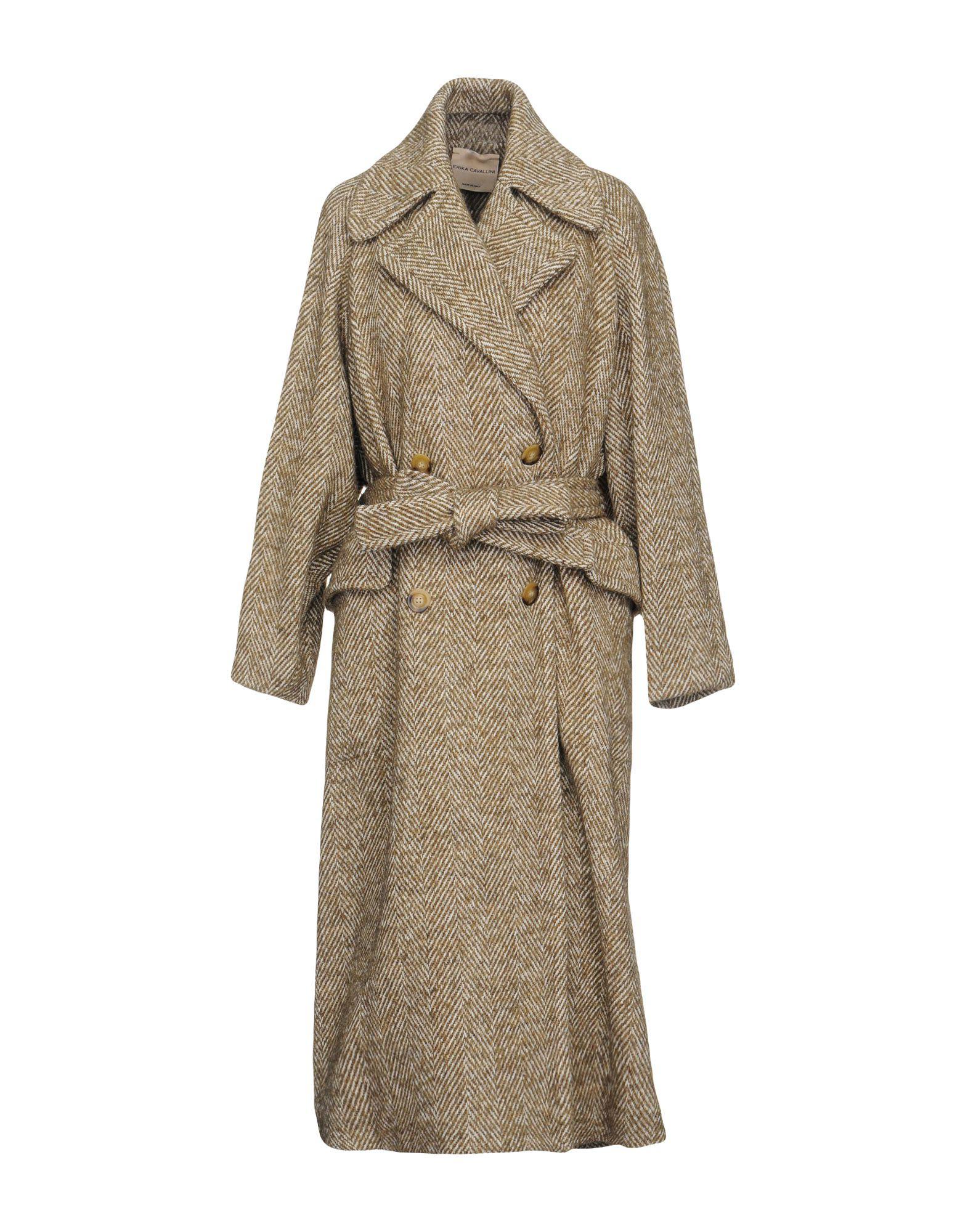Erika Cavallini Semi Couture Tweed Coat in Beige (Natural) - Lyst