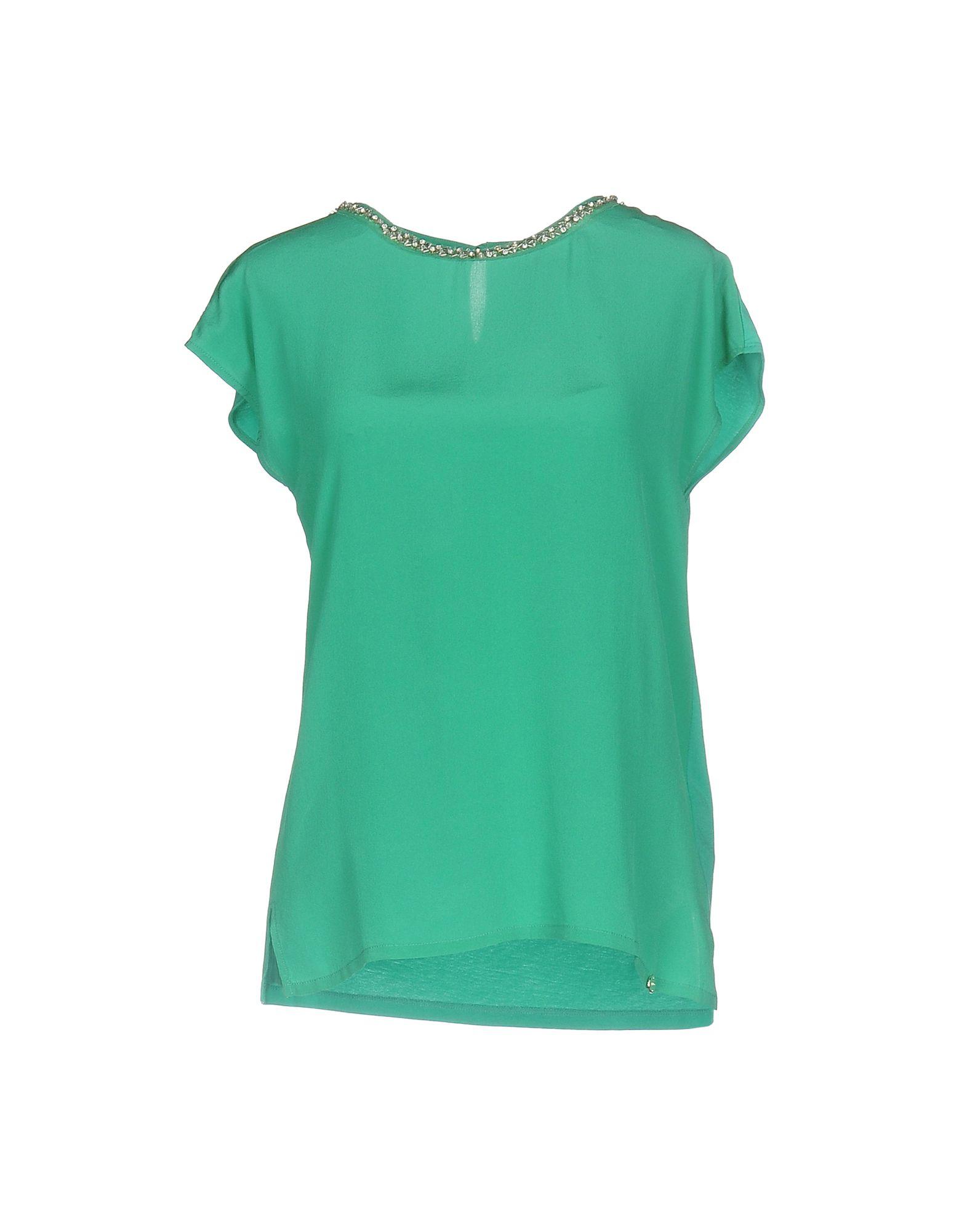 lyst liu jo blouse in green lyst liu jo blouse in green