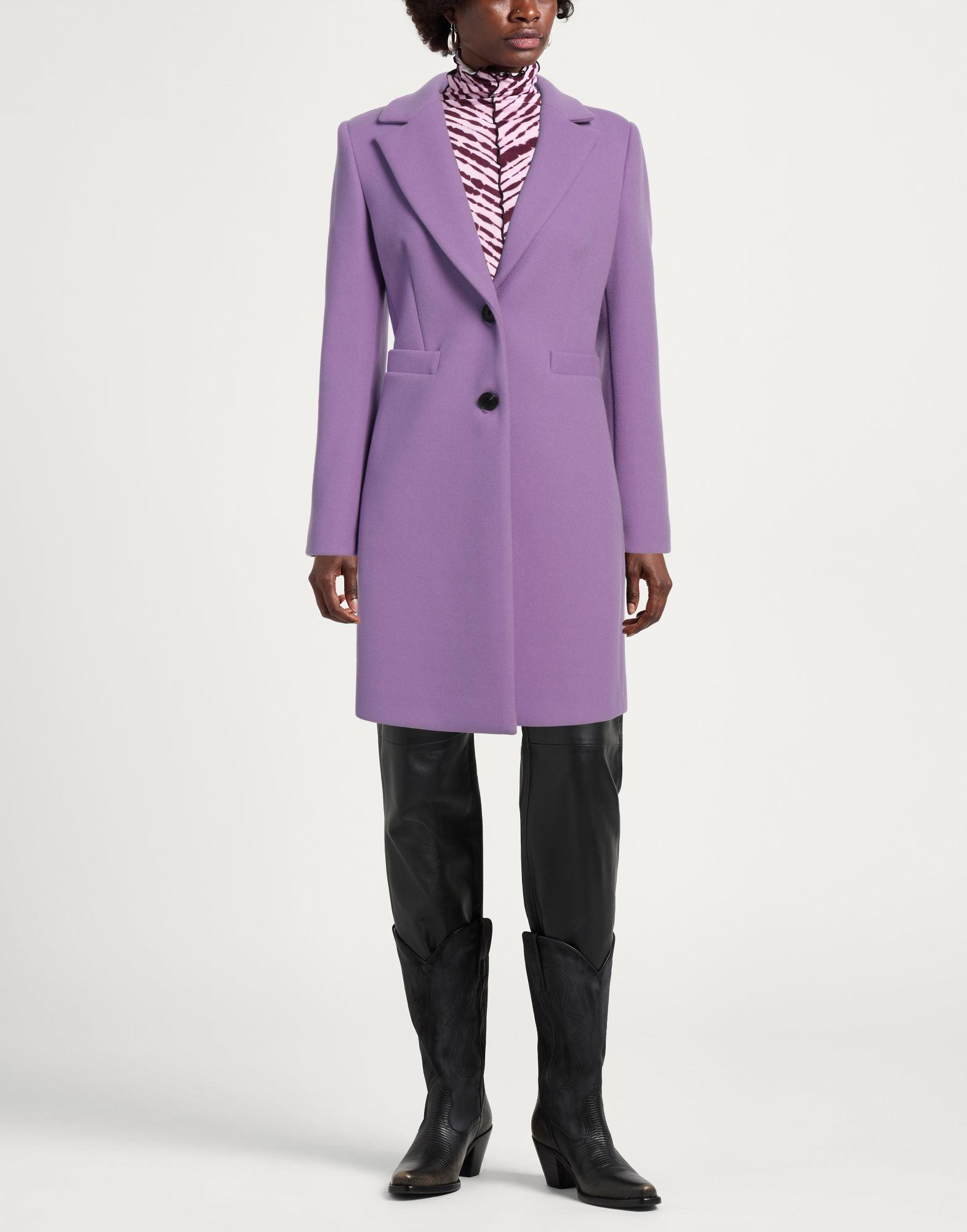 Kaos Mauve Coat Polyester in Purple | Lyst UK