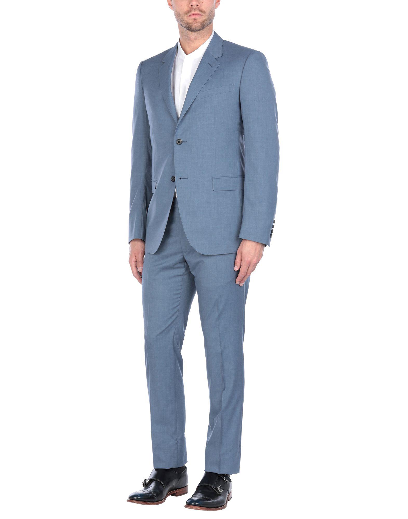 Lanvin Wool Suit in Slate Blue (Blue) for Men - Lyst