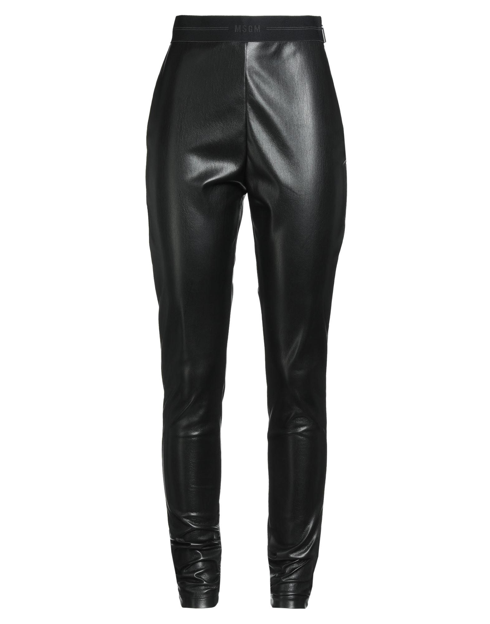 パンツ MSGM Woman Pants Black 3841MDP14257127 99 Pants with logo - MSGM Official