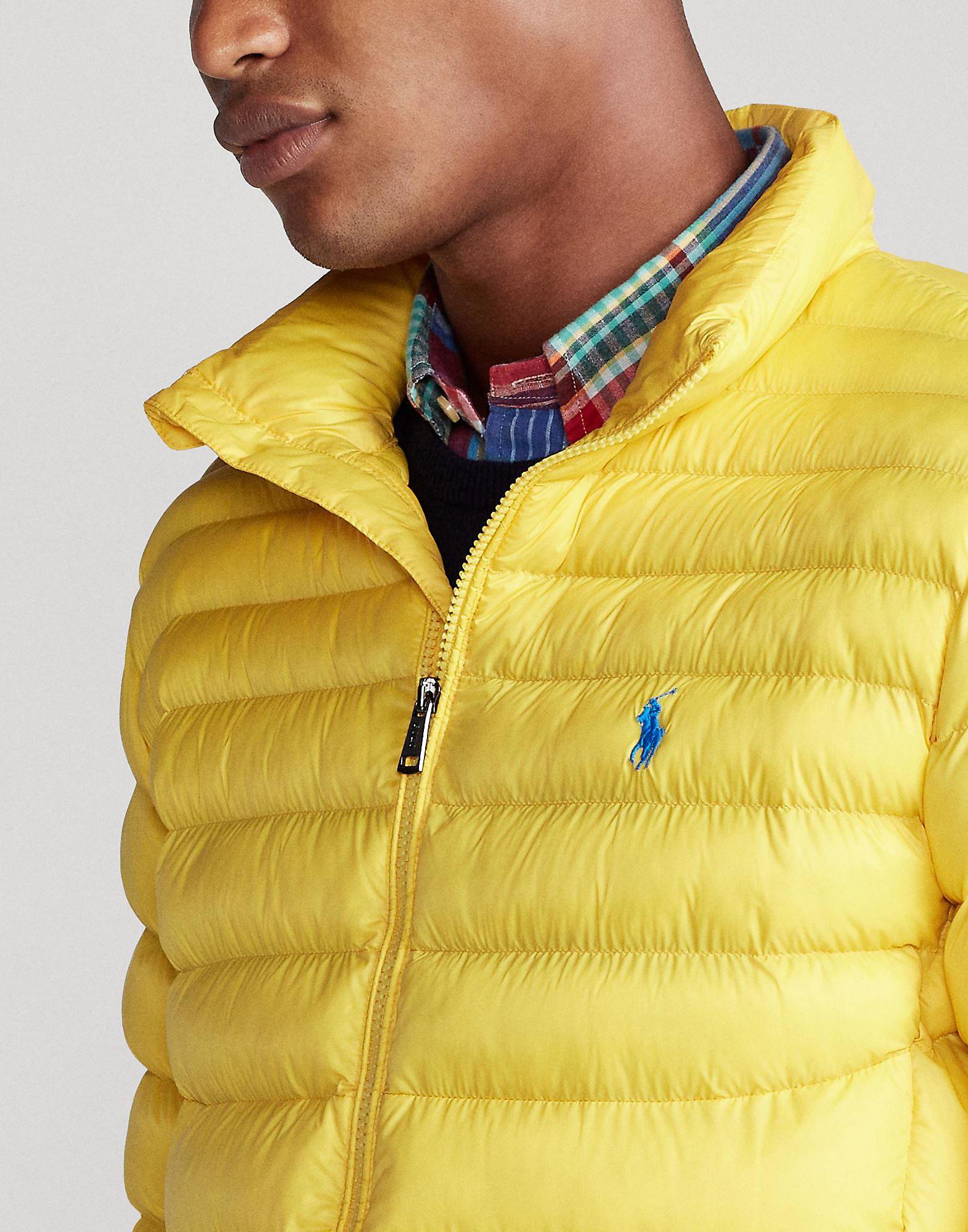Polo Ralph Lauren Synthetic Down Jacket in Yellow for Men - Lyst