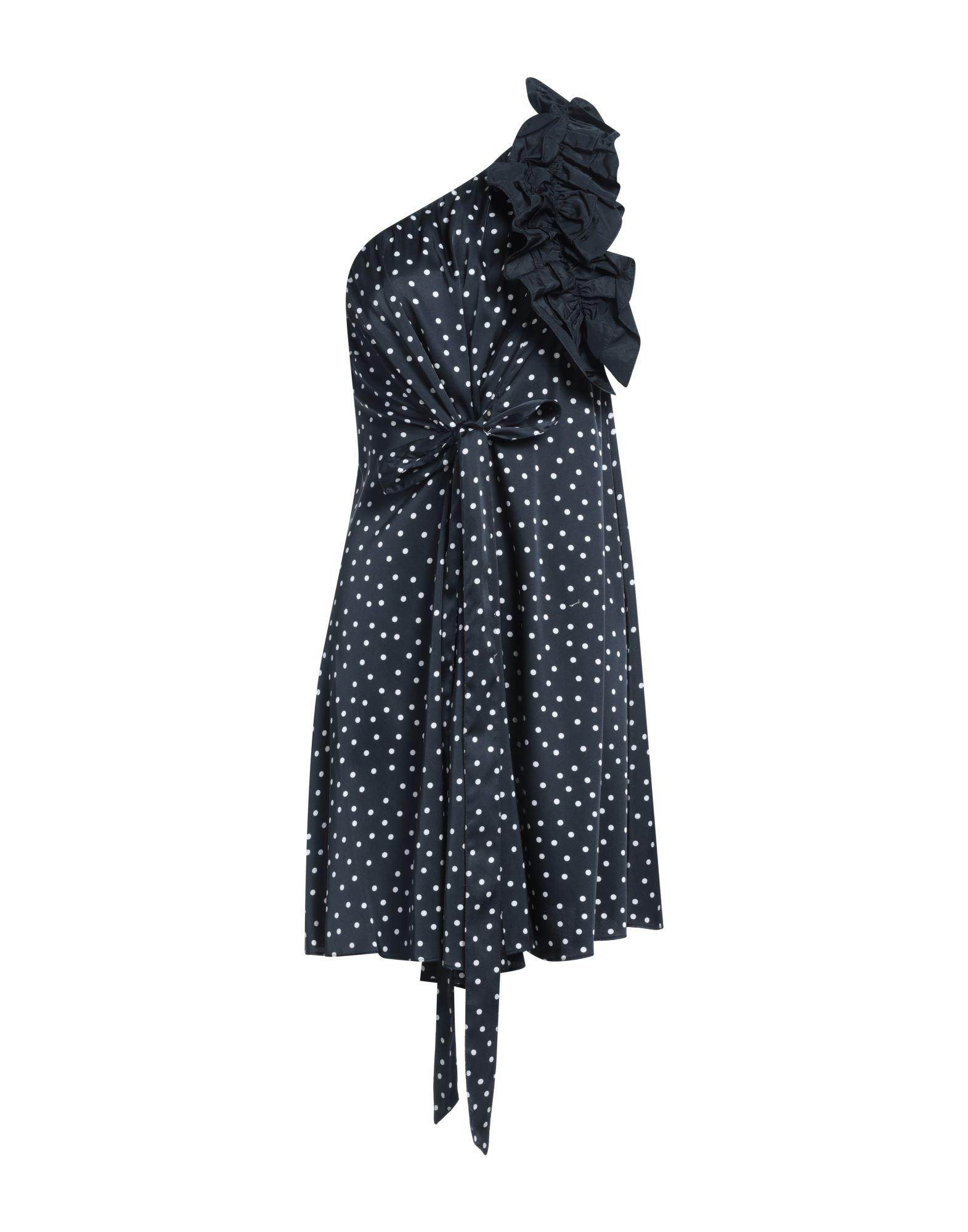 pinko polka dot dress PINKO Faille One Shoulder Polka Dot Dress