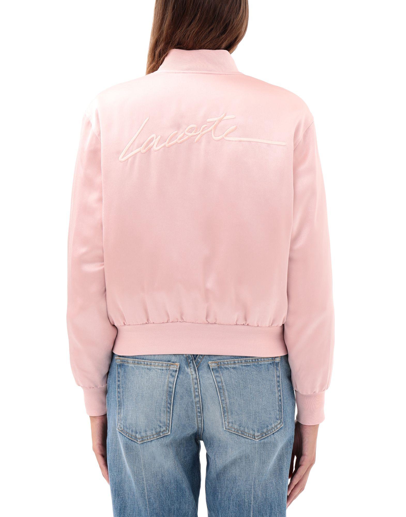 Lacoste Satin Jacket in Pink | Lyst UK