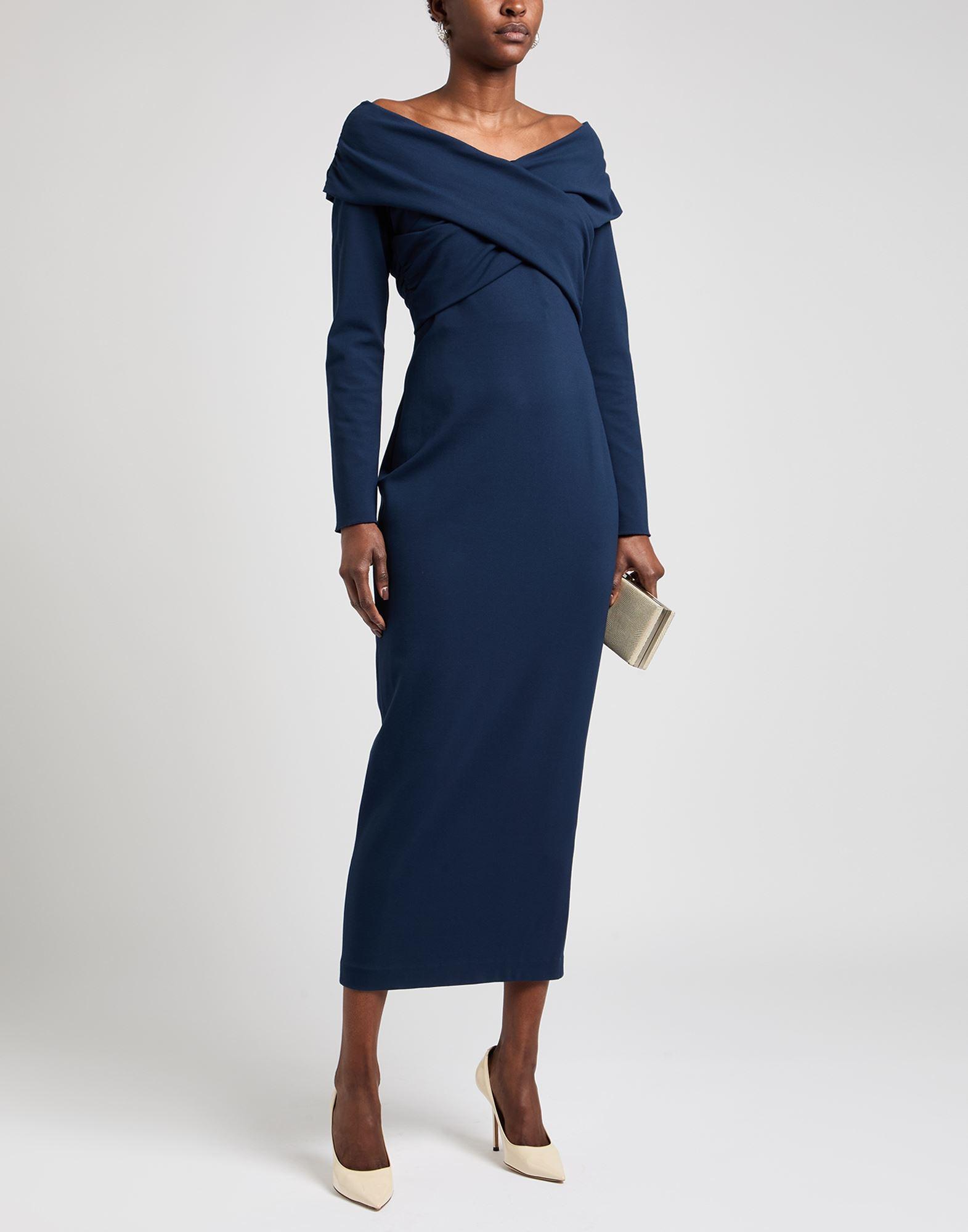 off the shoulder armani dress Armani Exchange Off-shoulder Long-sleeve Midi Dress