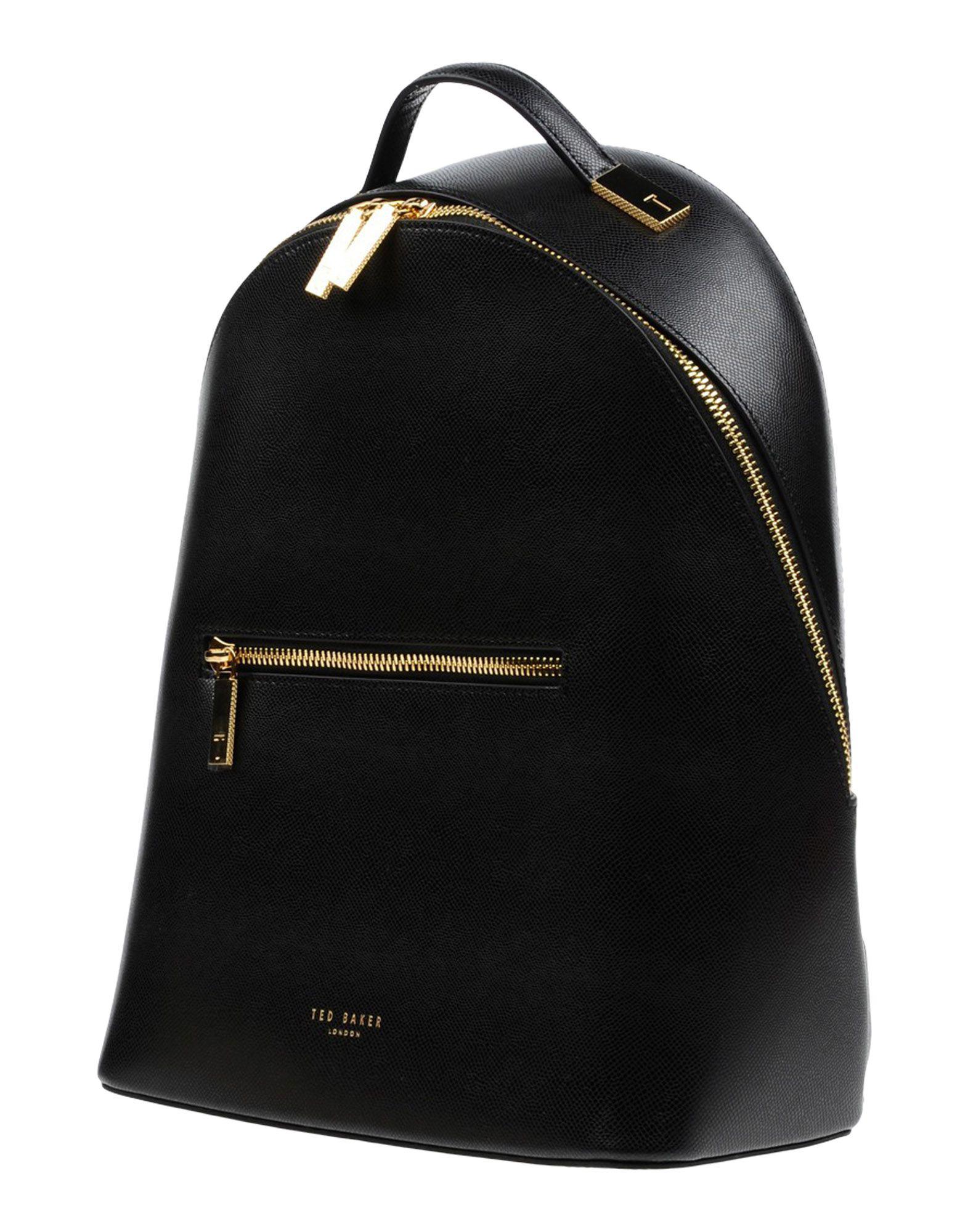 Ted Baker Kryshia saffiano leather bar detail laptop backpack in black