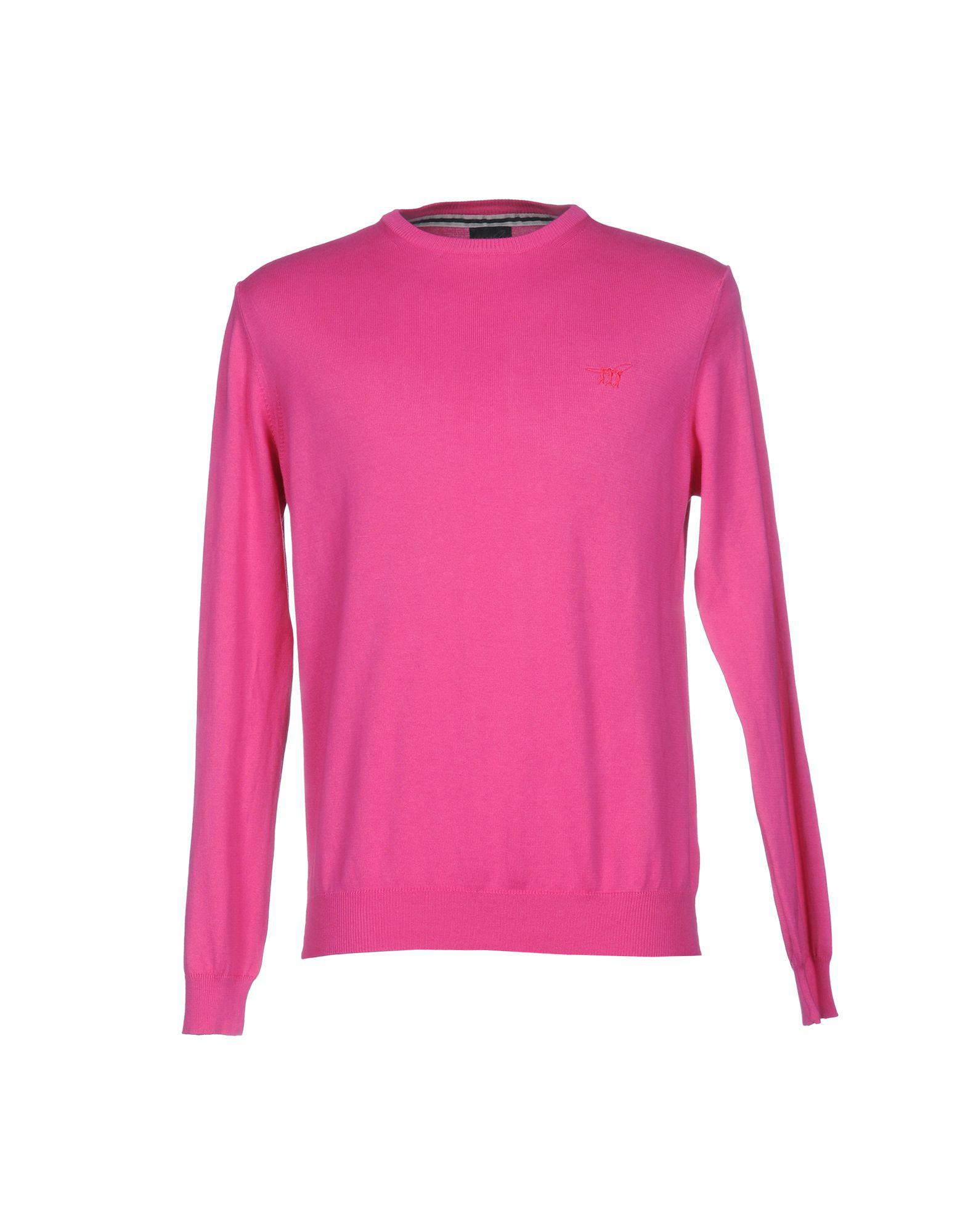 Henry Cotton's Cotton Jumper in Fuchsia (Pink) for Men - Lyst