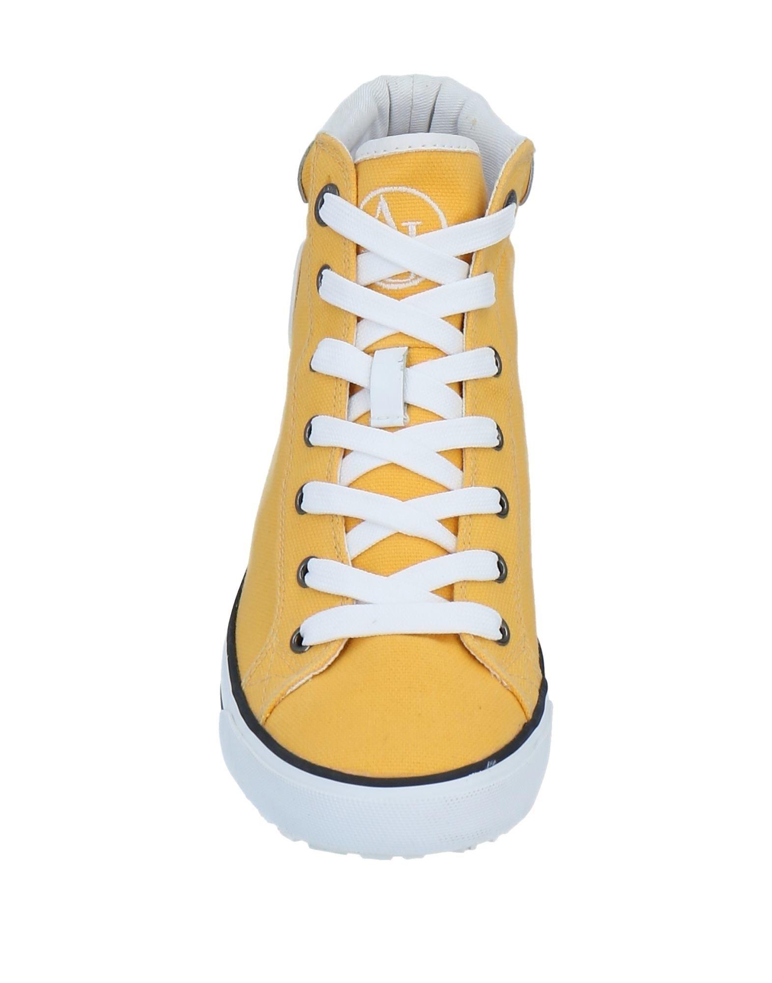Armani Jeans Leather Sneakers in Yellow | Lyst