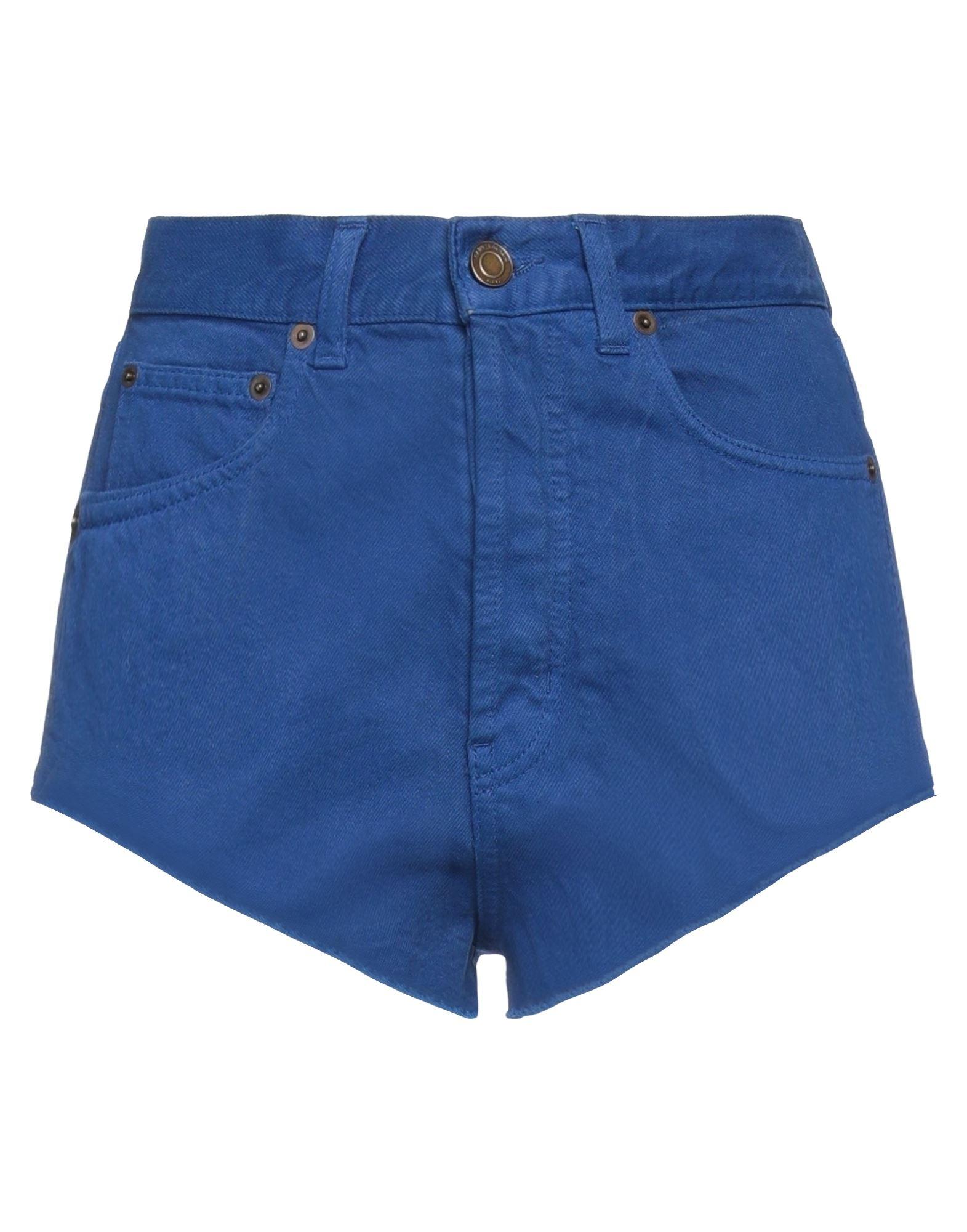 Saint Laurent distressed denim shorts - Blue
