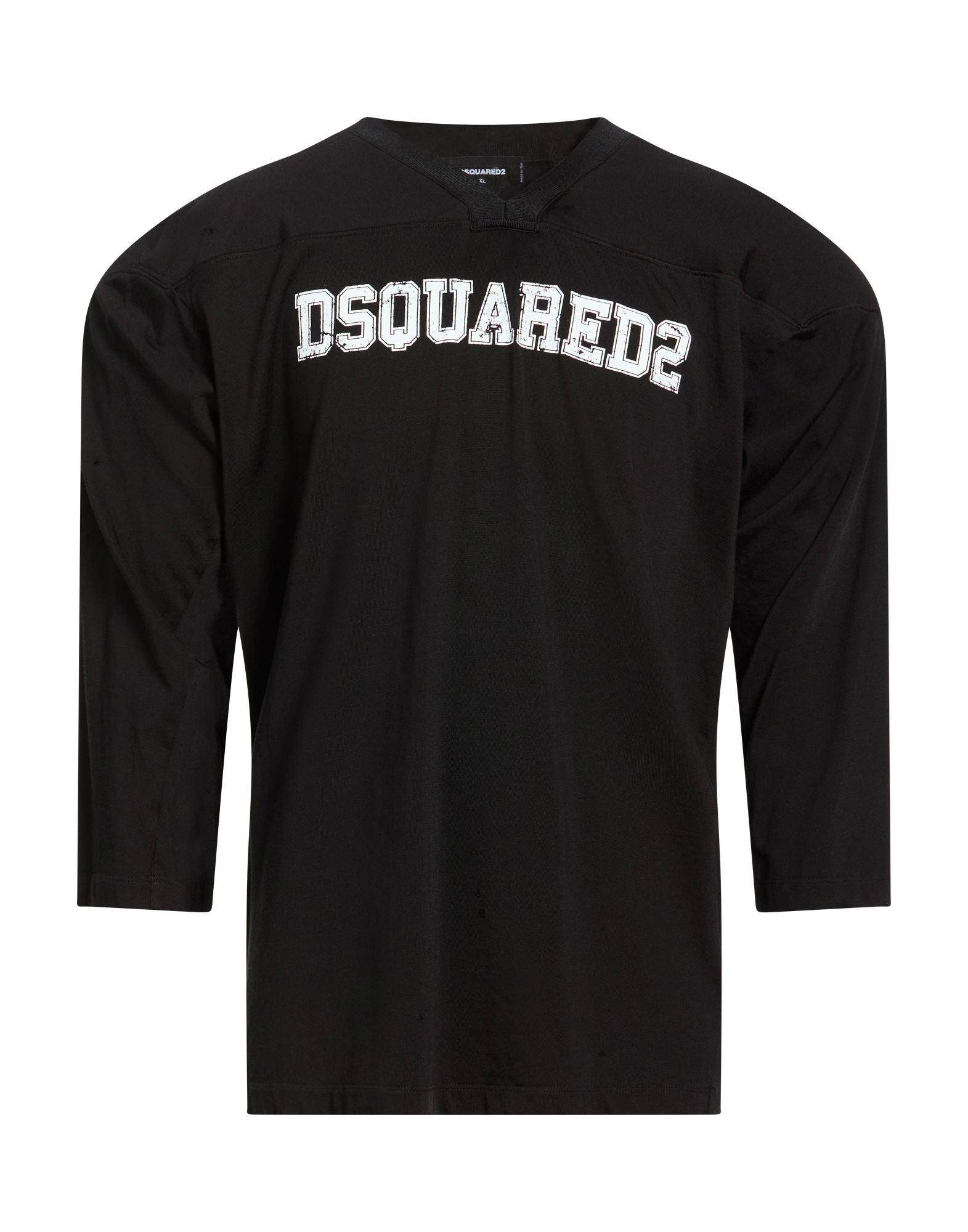 トップス DSQUARED2 long sleeve cut and sew BLACK DSquared² Long-sleeve t-shirts for Men | Online Sale up to 66% off