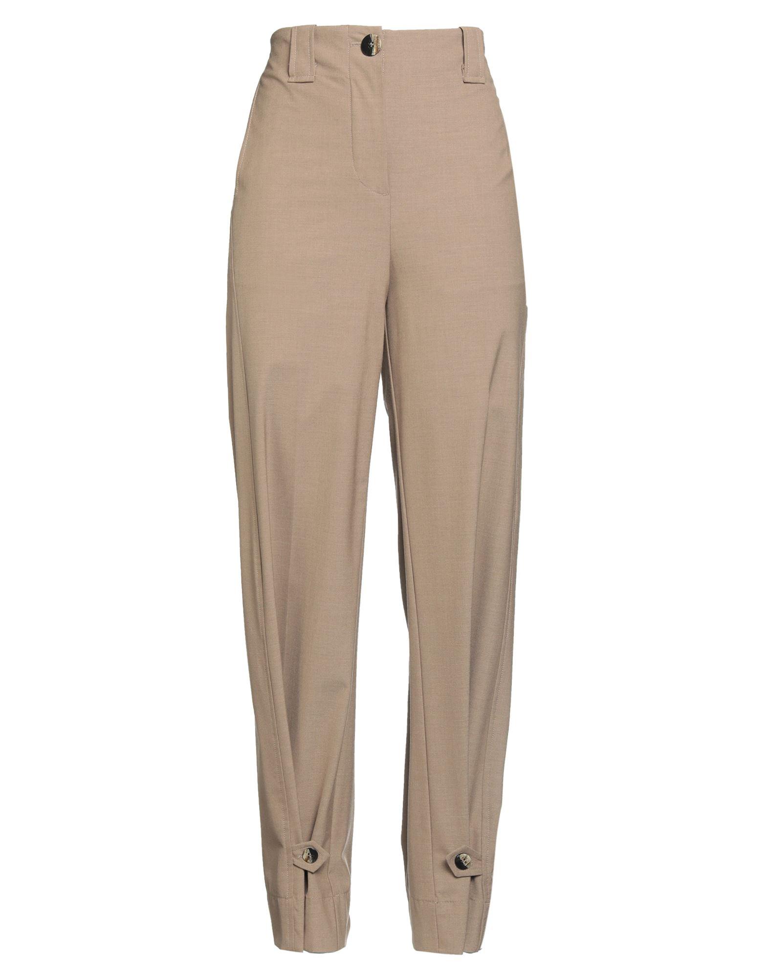 パンツ GENNY Women Straight Pants 78AAA109 N0071 493 Beige Eco Celestine Fluid Wide-Leg Pants | GUESS