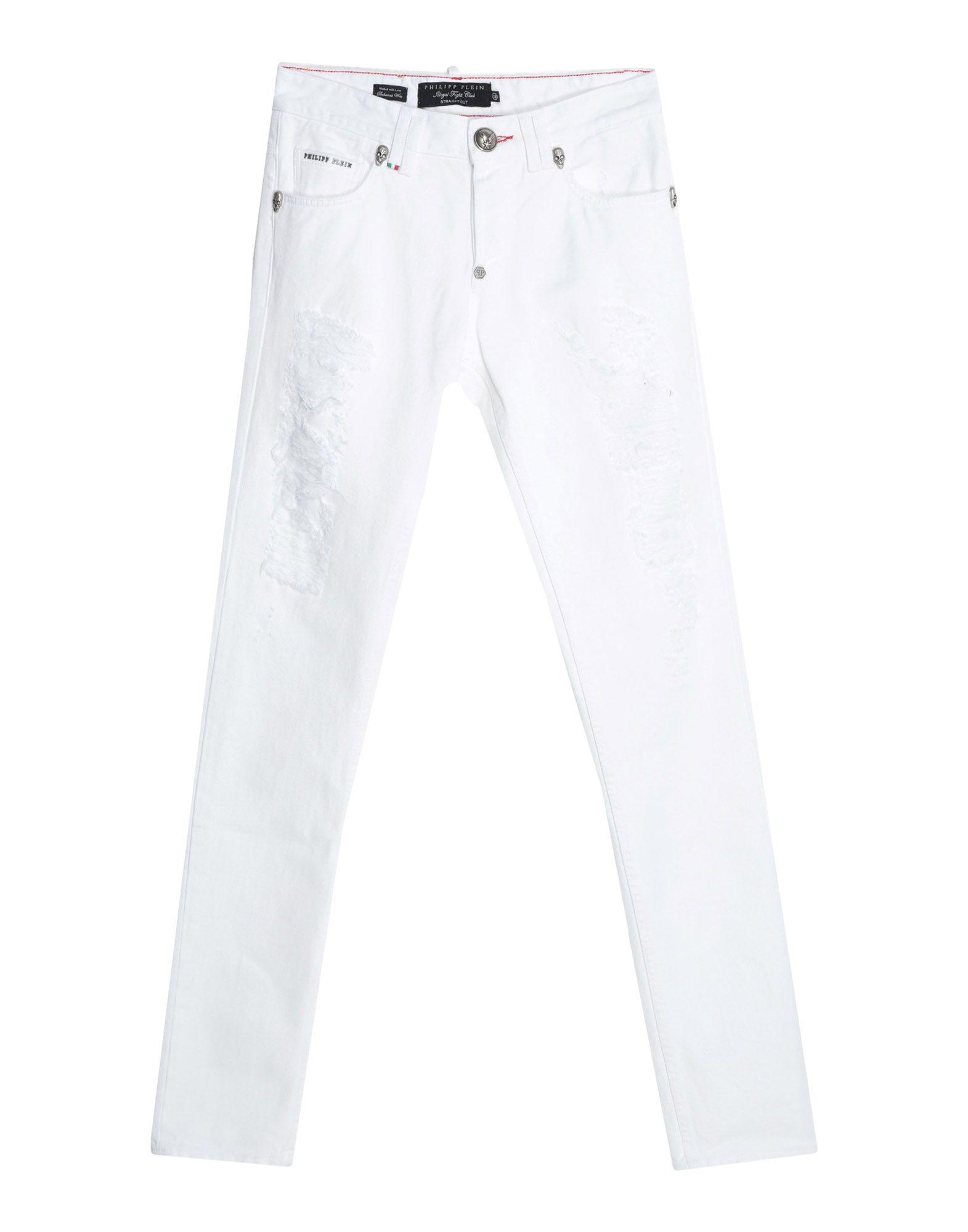 Philipp Plein Denim Pants in White for 