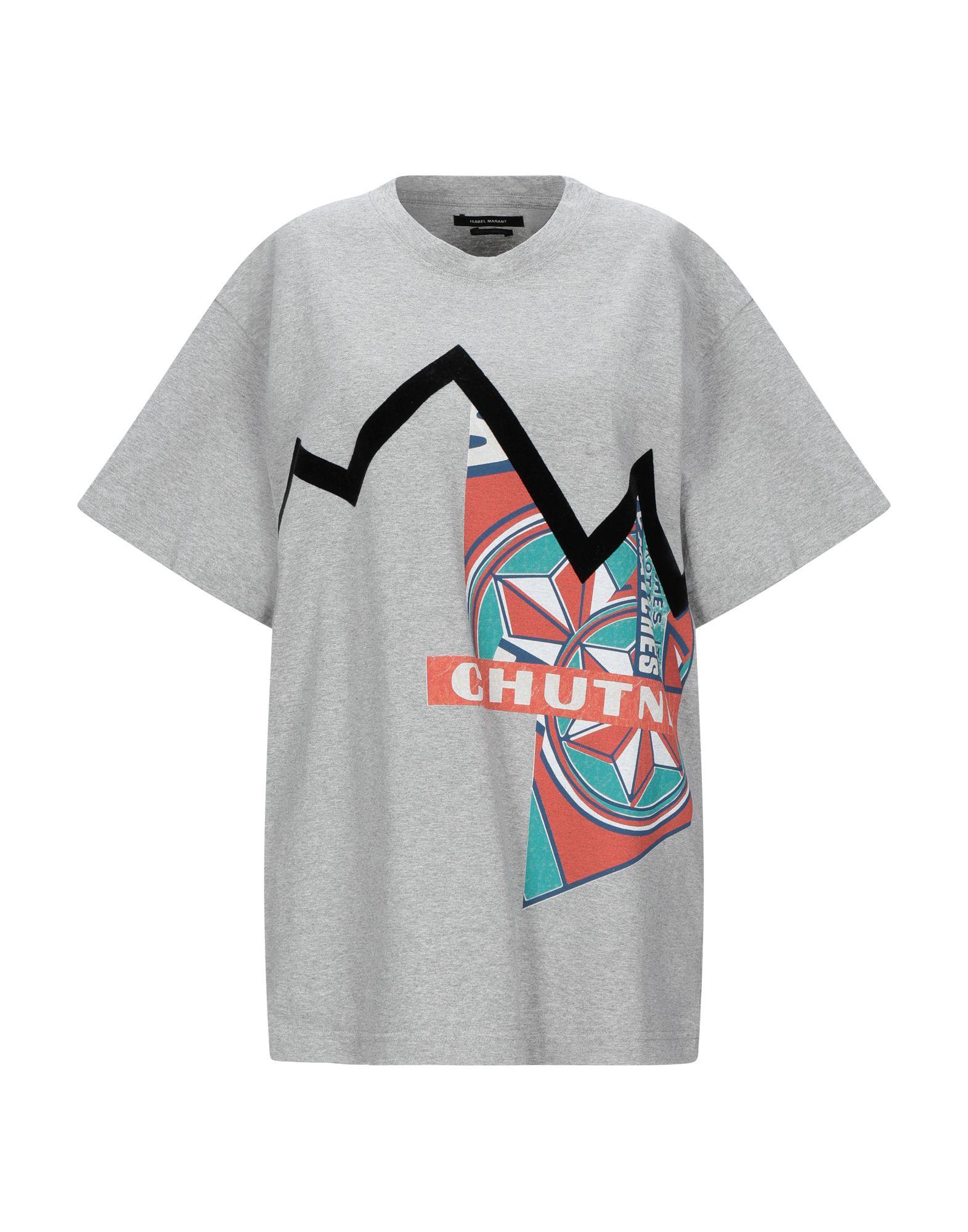 Isabel Marant Velvet T-shirt in Grey (Gray) - Lyst