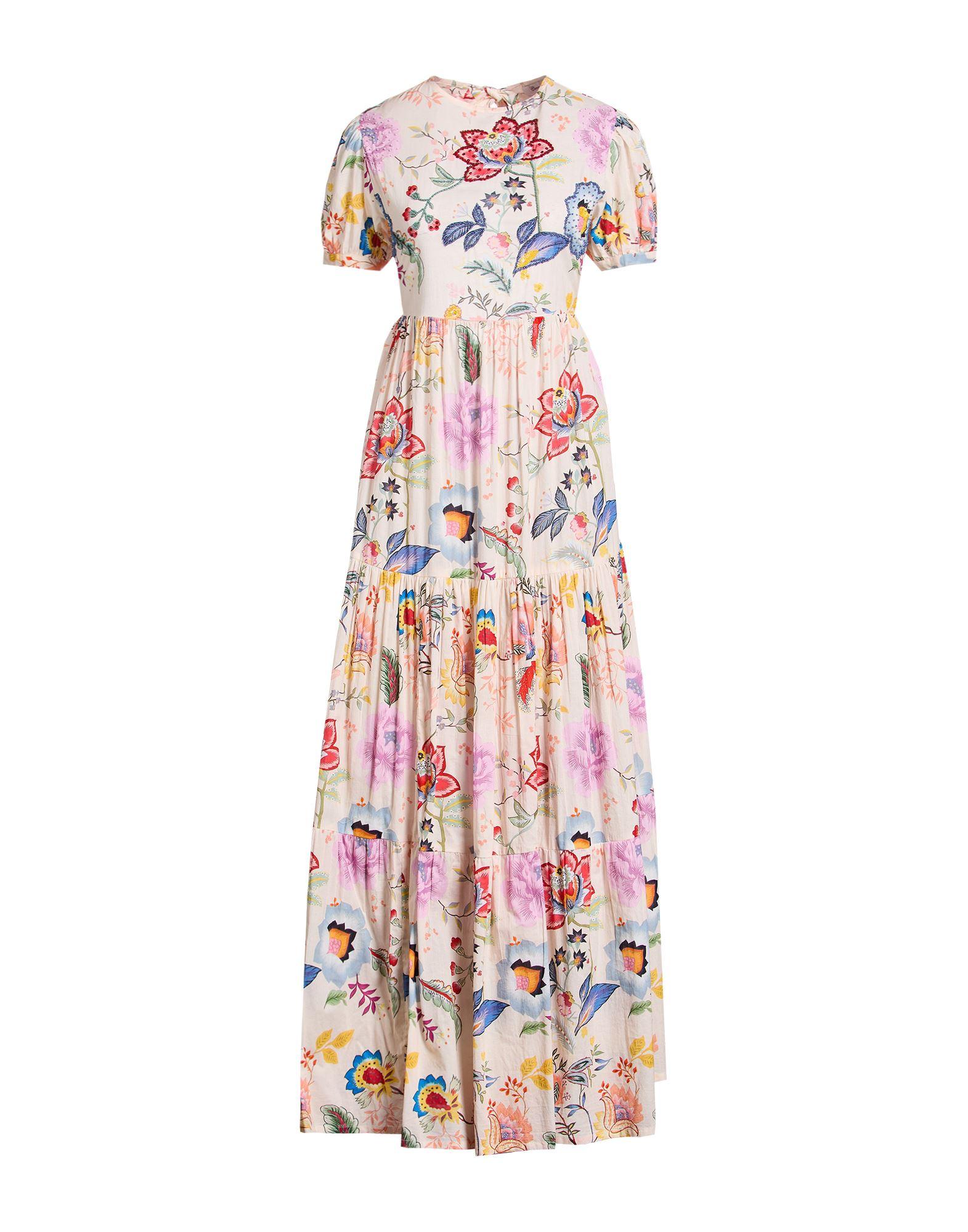 chinese dress ladies Chiffon Floral Print Tiered Maxi Summer Dress