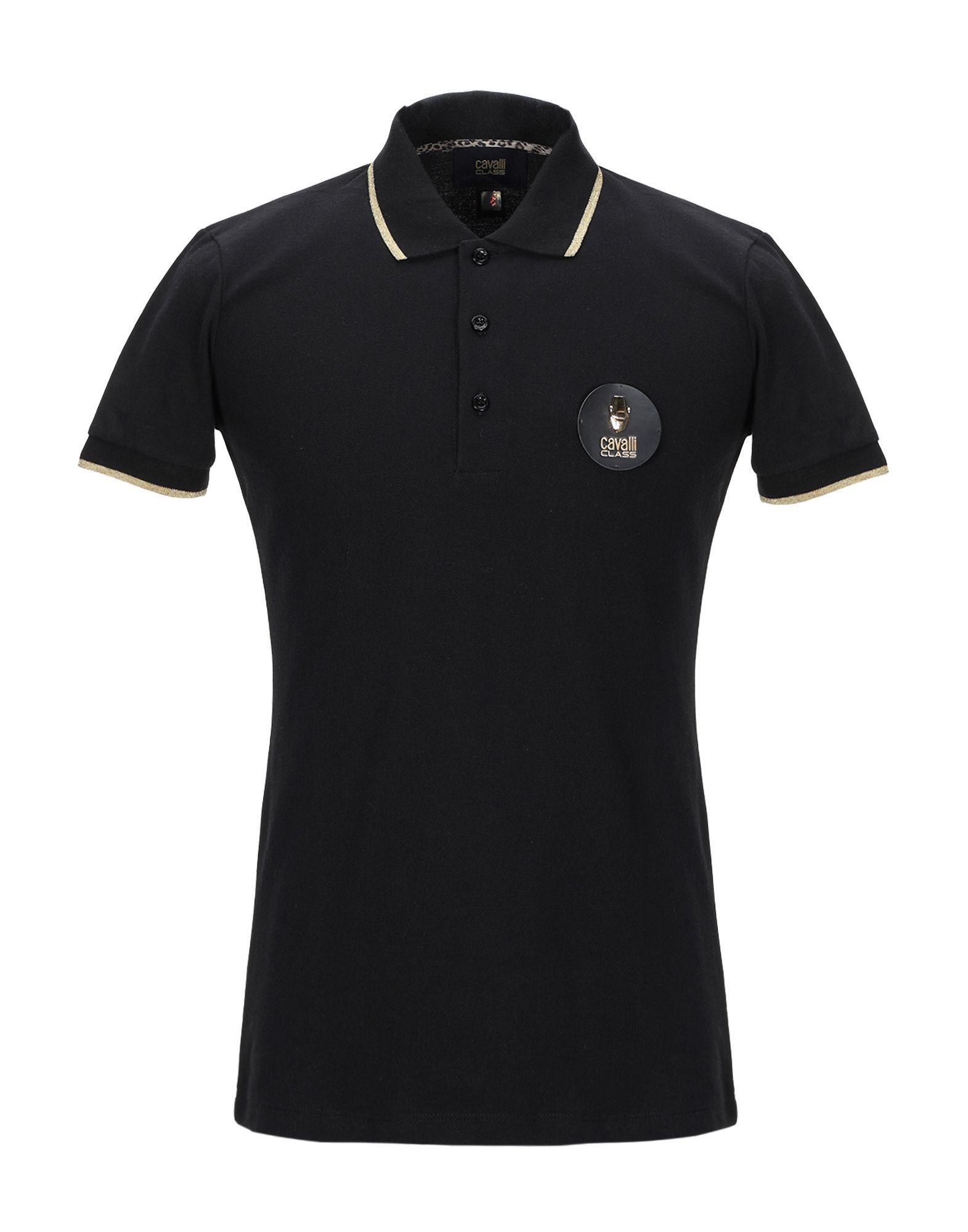 Class Roberto Cavalli Cotton Polo Shirt in Black for Men - Lyst