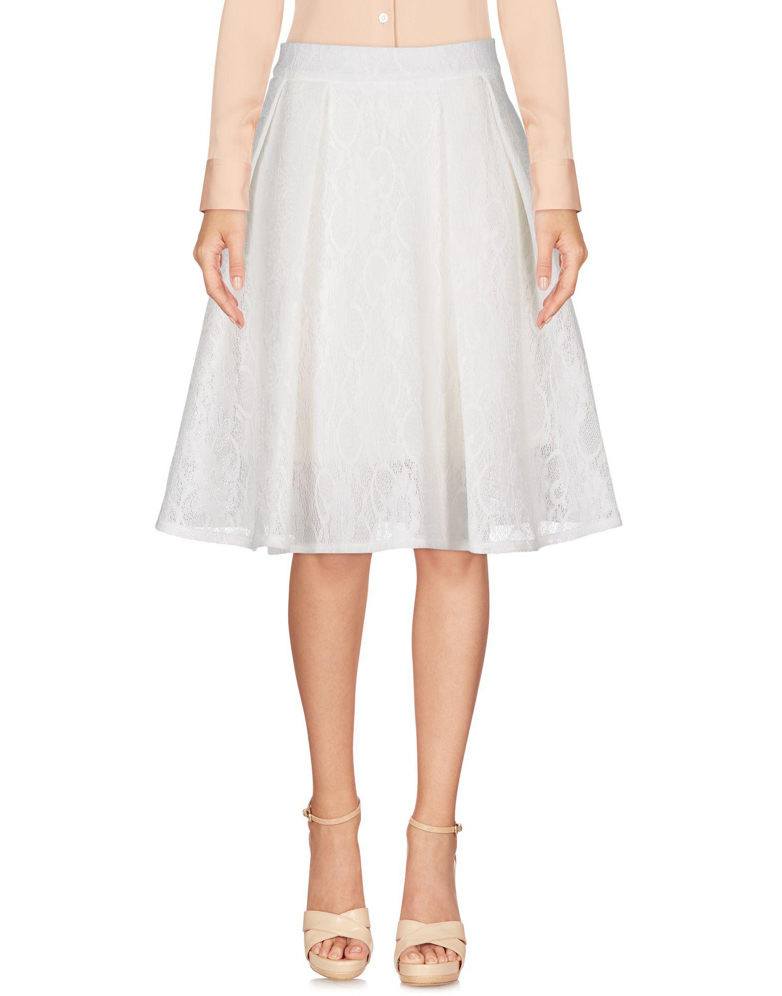 Cutie Lace Knee Length Skirt in White - Lyst