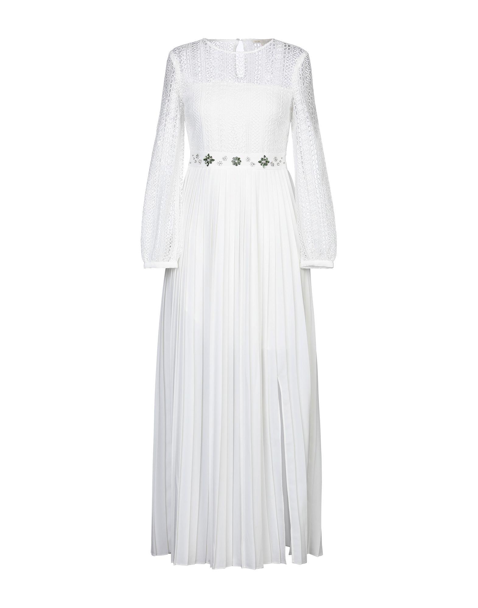 Maje Lace Long Dress in White - Lyst