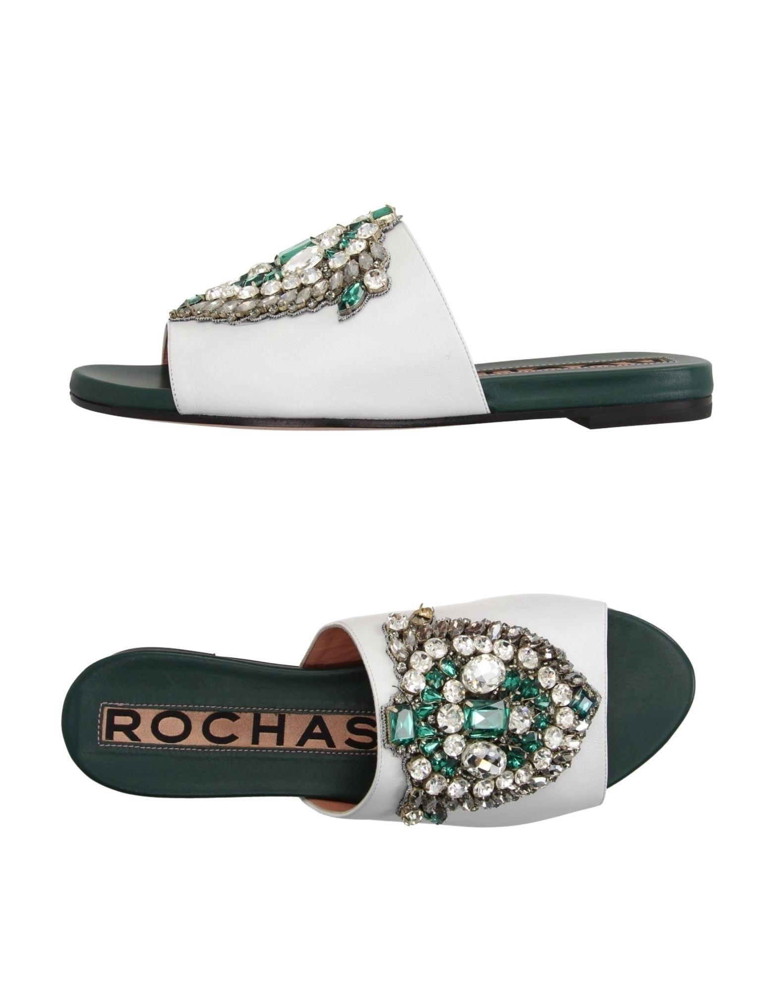 Rochas Leather Sandals in White - Lyst