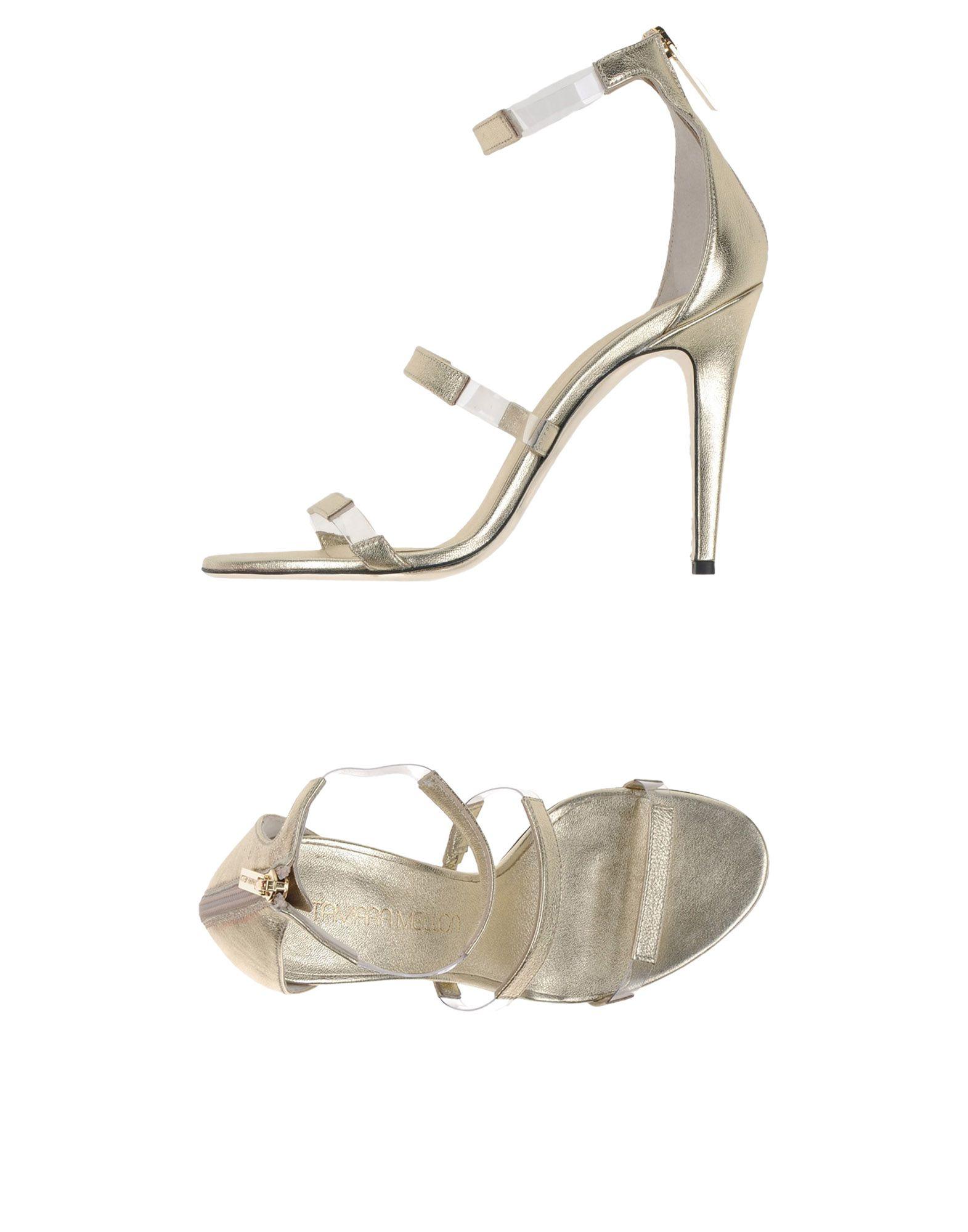 Tamara Mellon Leather Sandals in Gold (Metallic) - Lyst