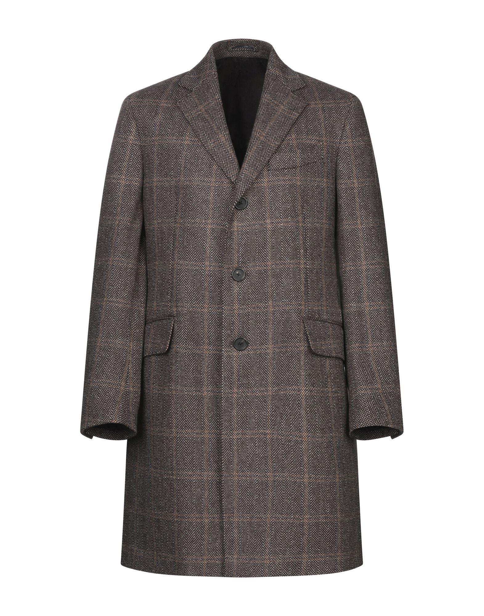 Lardini Flannel Coat in Dark Brown (Brown) for Men - Lyst