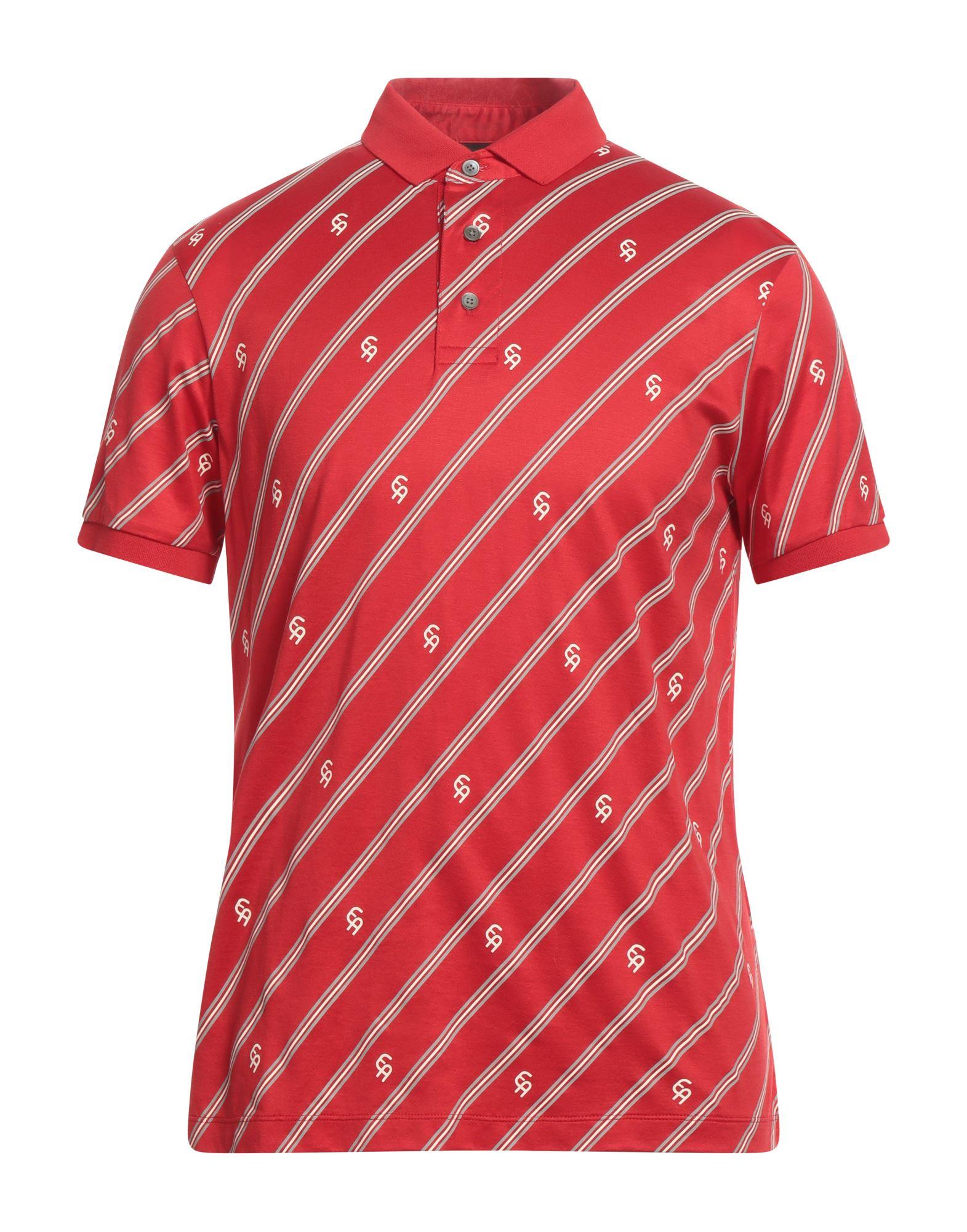 Armani red polo shirt sales