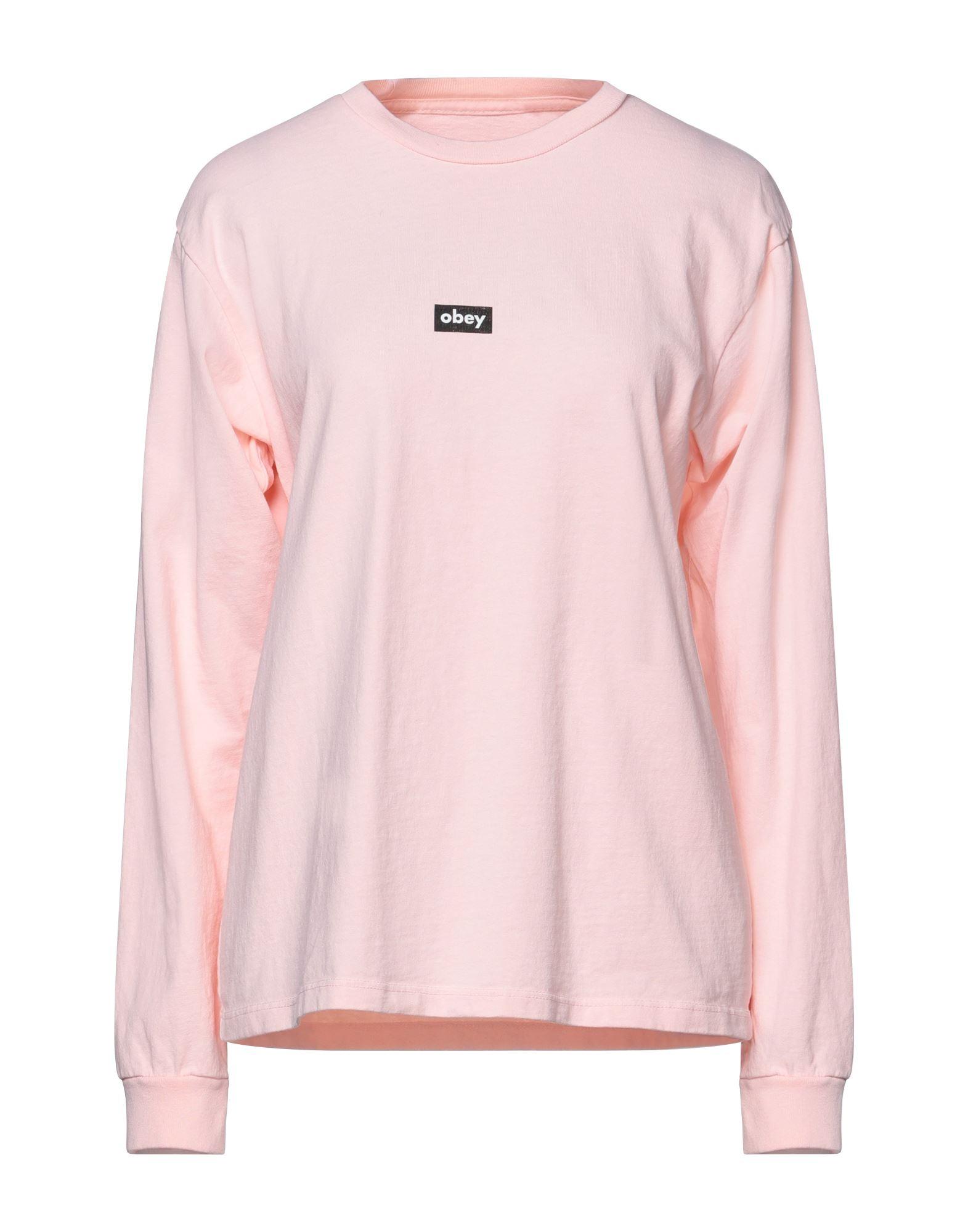 Obey Cotton T-shirt in Pink | Lyst