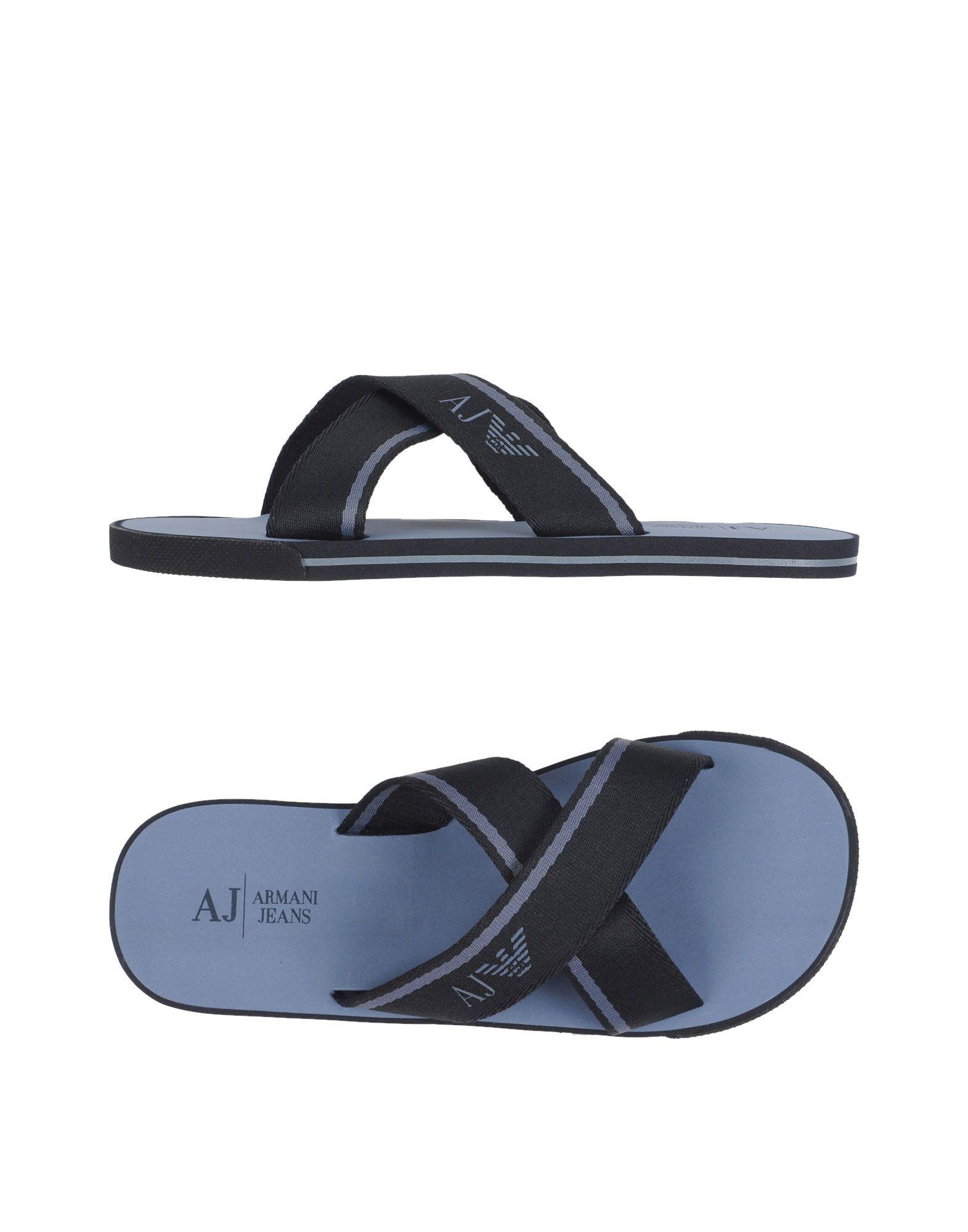 Armani Jeans Rubber Slippers in Black 