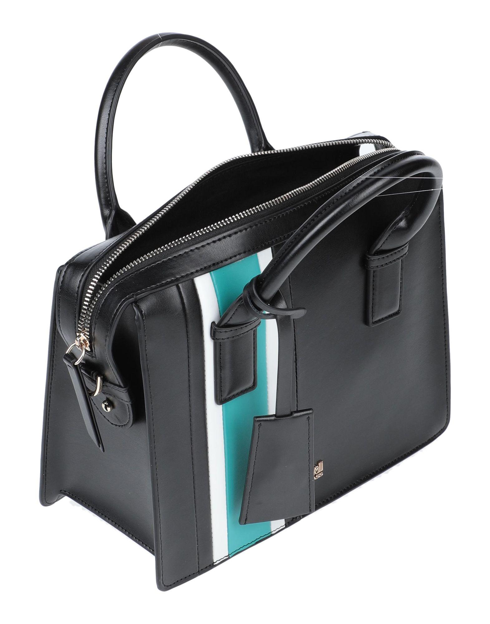 Class Roberto Cavalli Leather Handbag in Black - Lyst