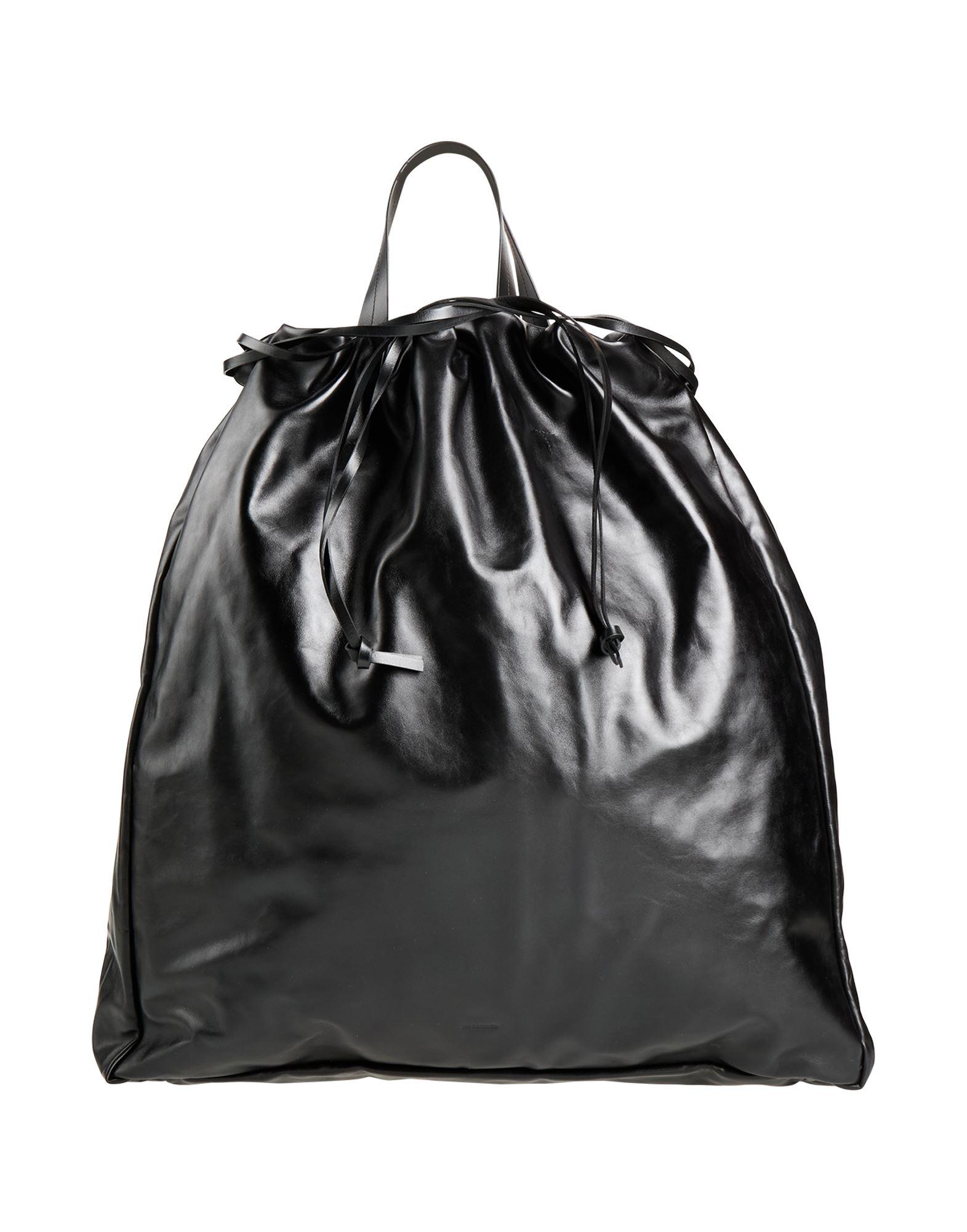 JIL SANDER Drawstring bag Black Leather