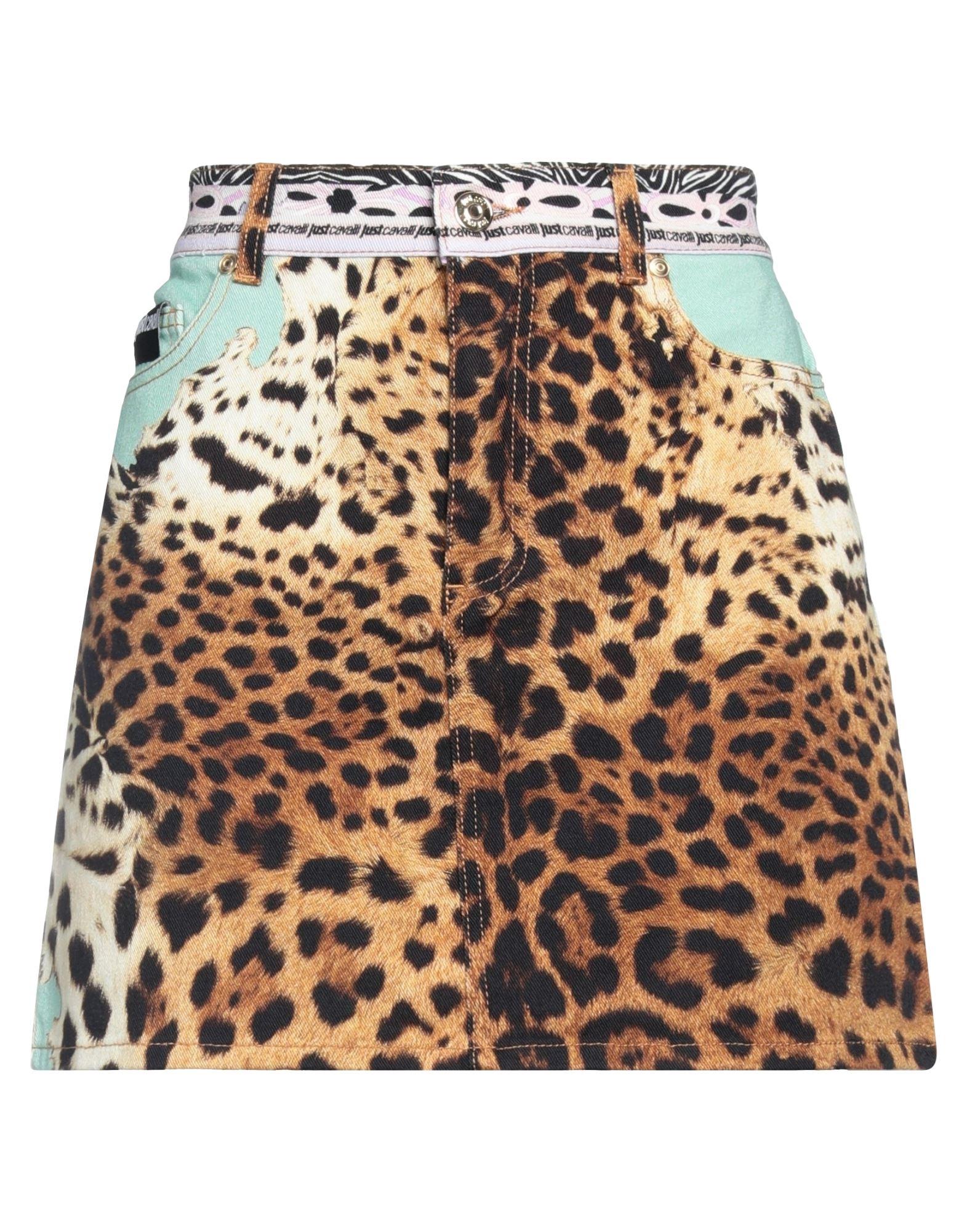 Just Cavalli Denim Skirt in Brown Lyst UK
