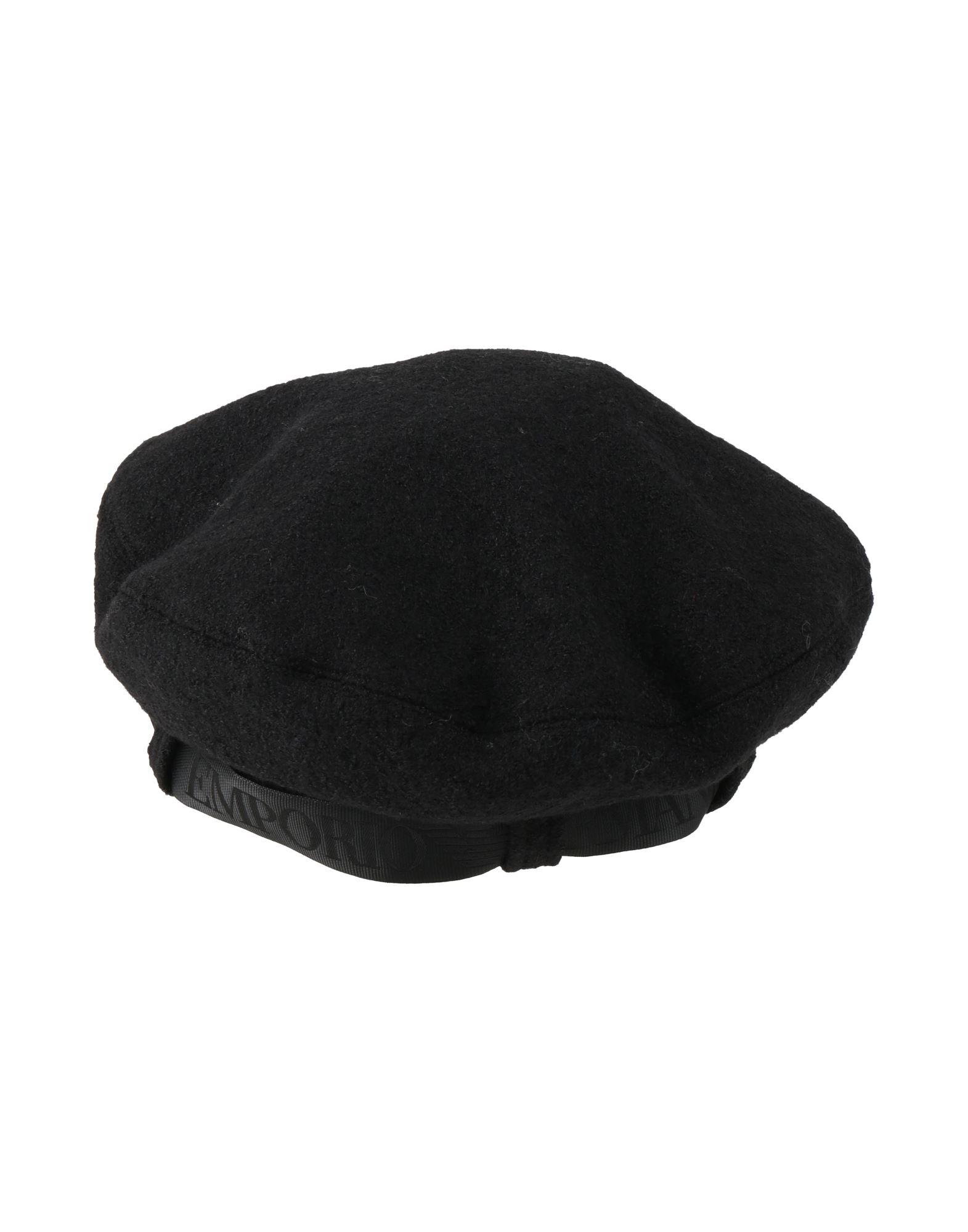 Emporio Armani Wool Floppy Hat black Emporio Armani Black Rabbit Fur Hat – Designer Fuzzy Cap  main image 2