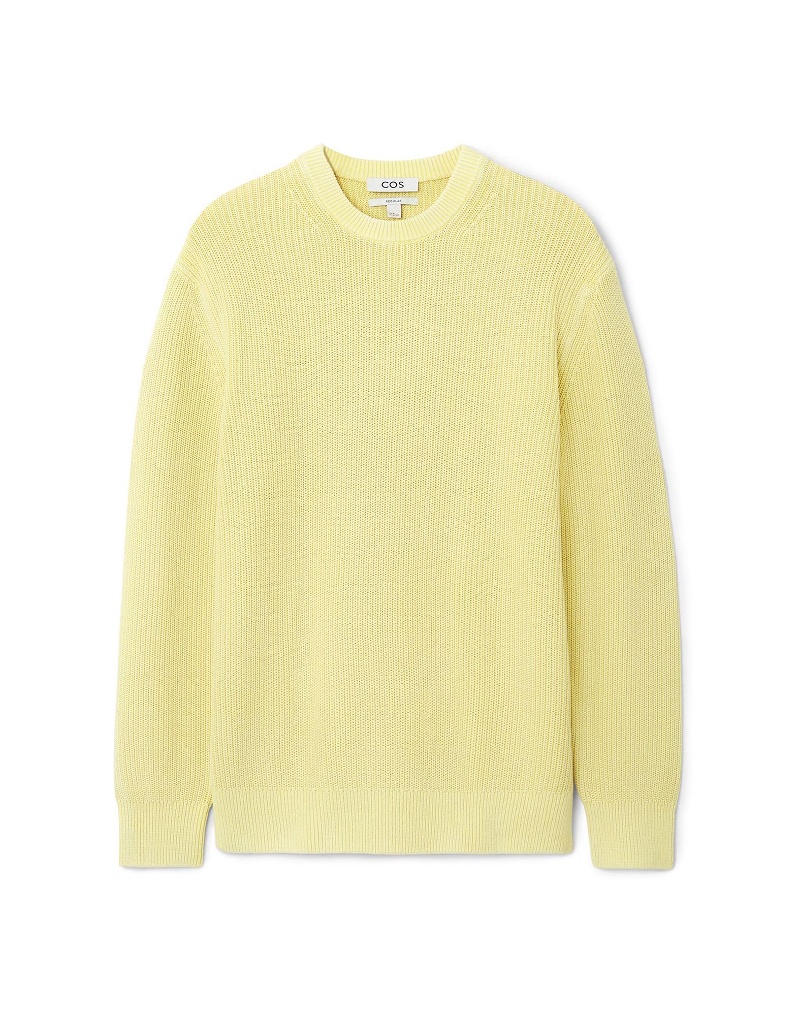 COS Stone-washed Knitted Sweater in Yellow for Men | Lyst