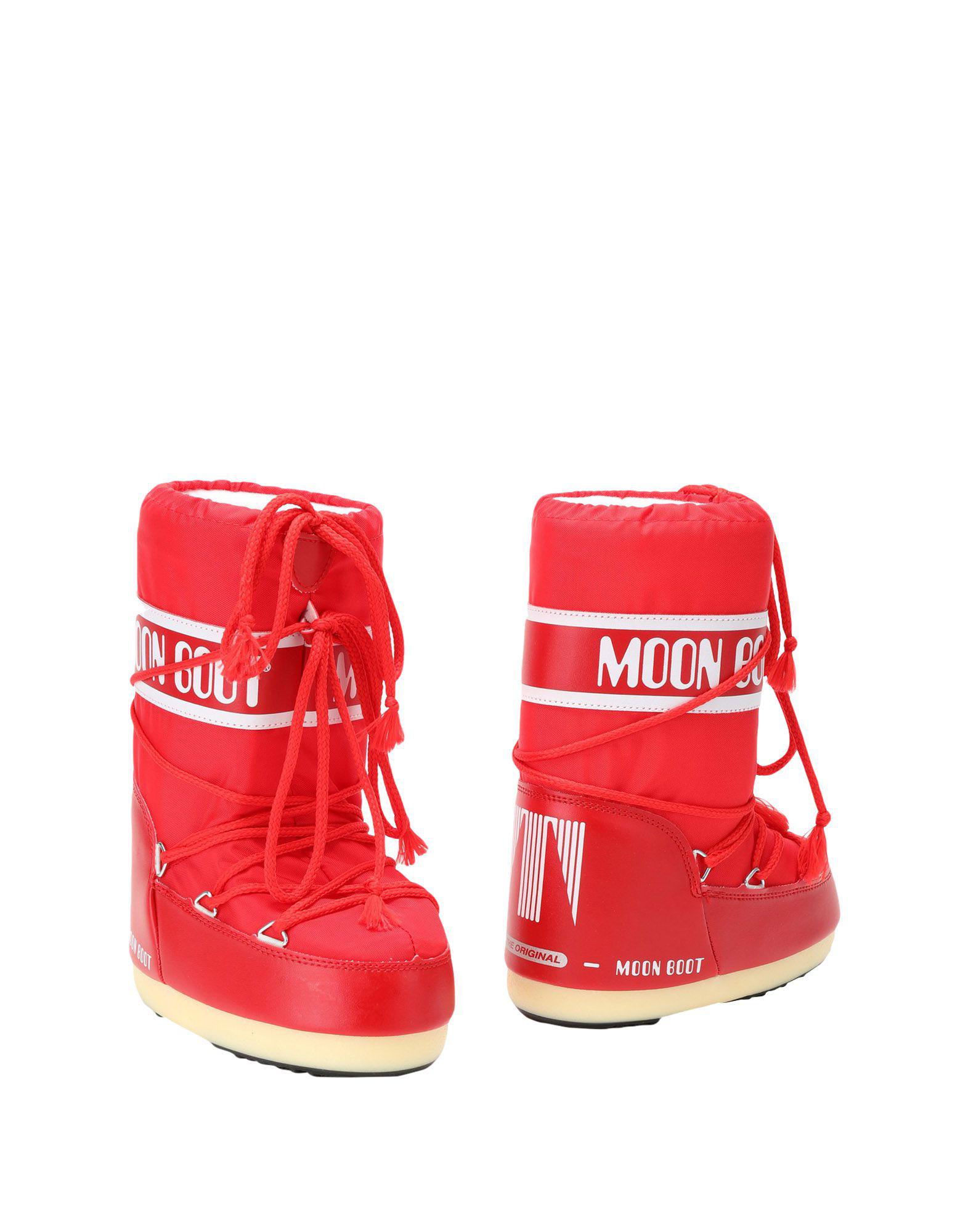 Moon Boot Classic Nylon Waterproof Snow Boots in Red - Lyst