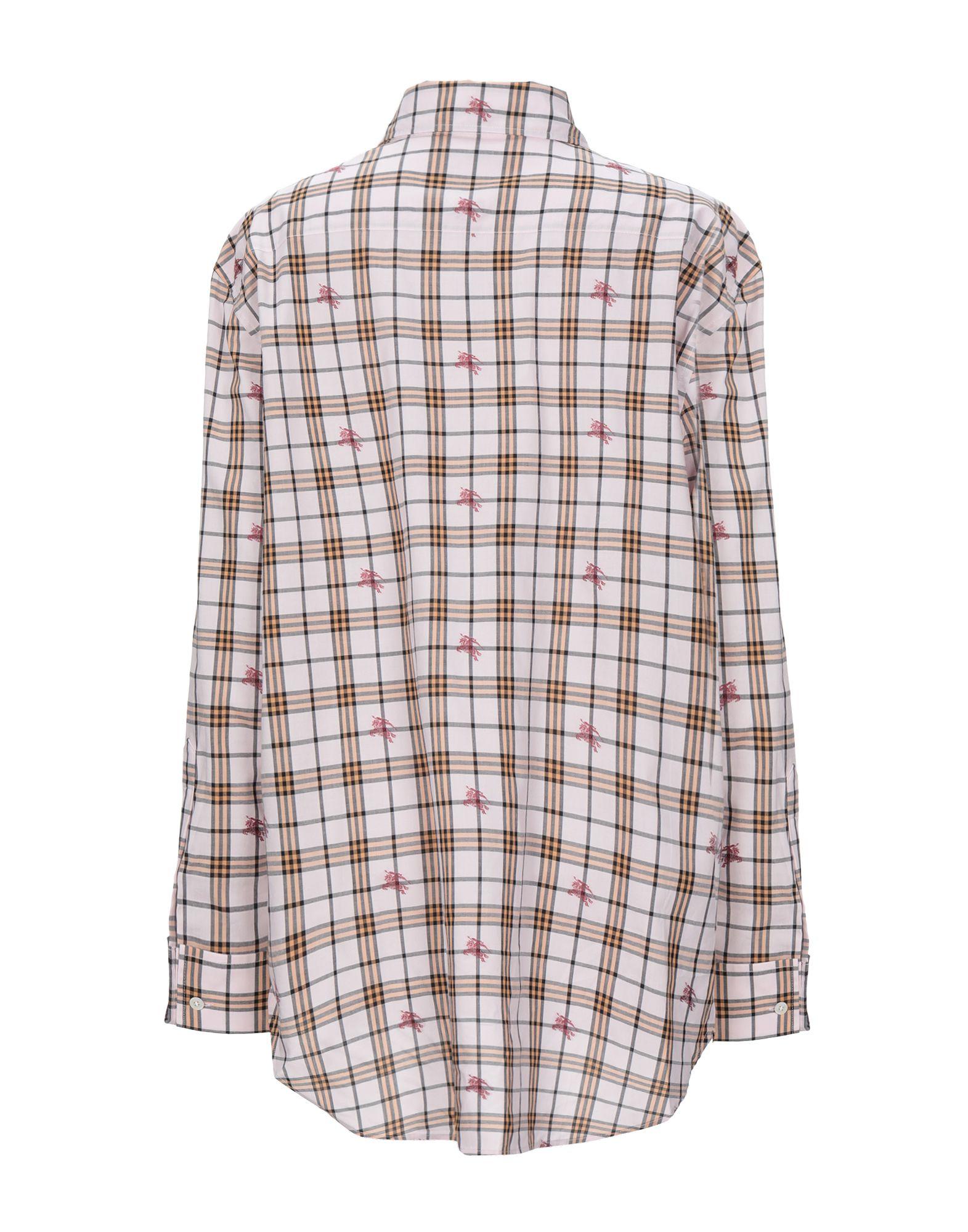 Burberry Cotton Shirt in Pink Lyst