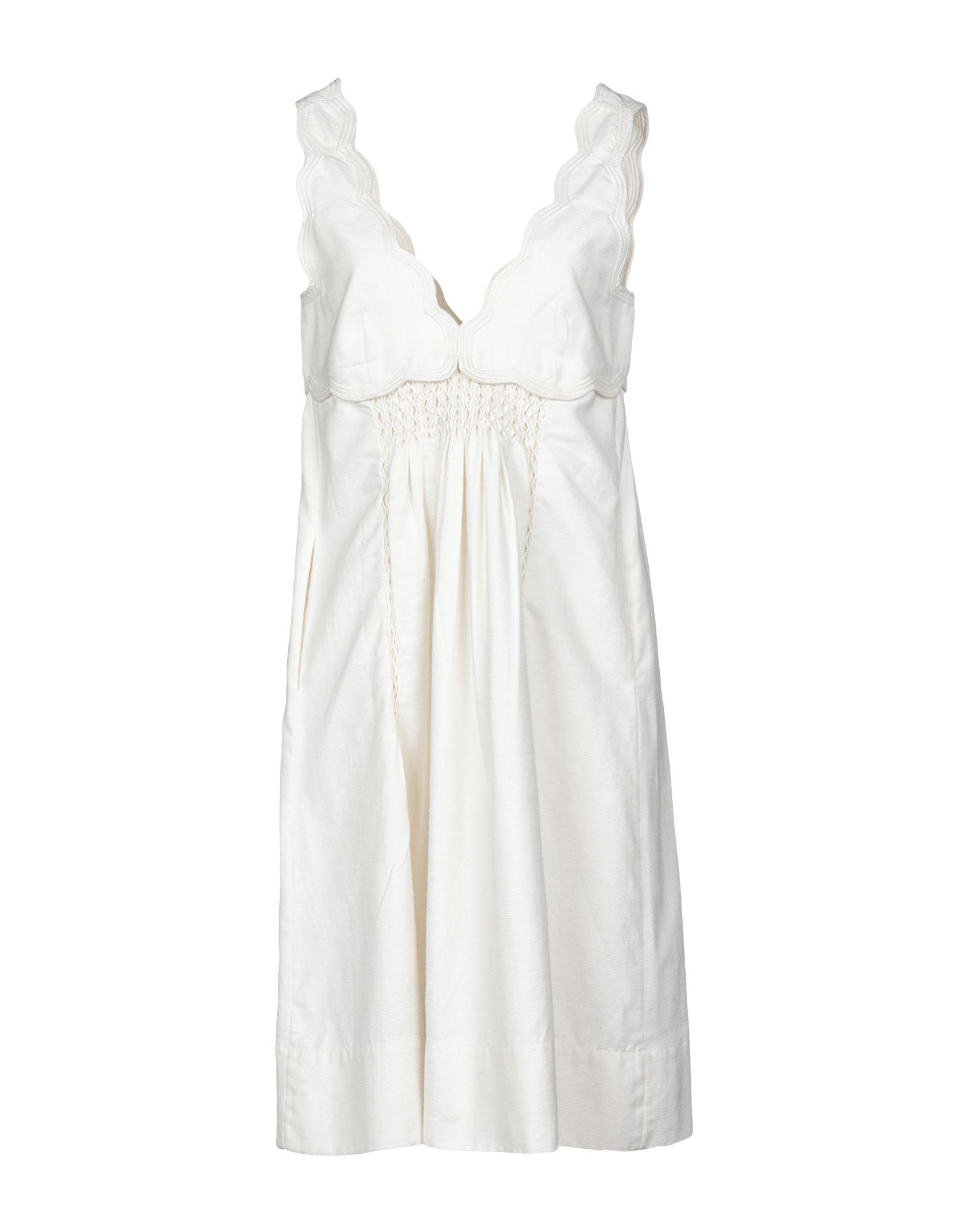 Isabel Marant Cotton Knee-length Dress in White - Lyst