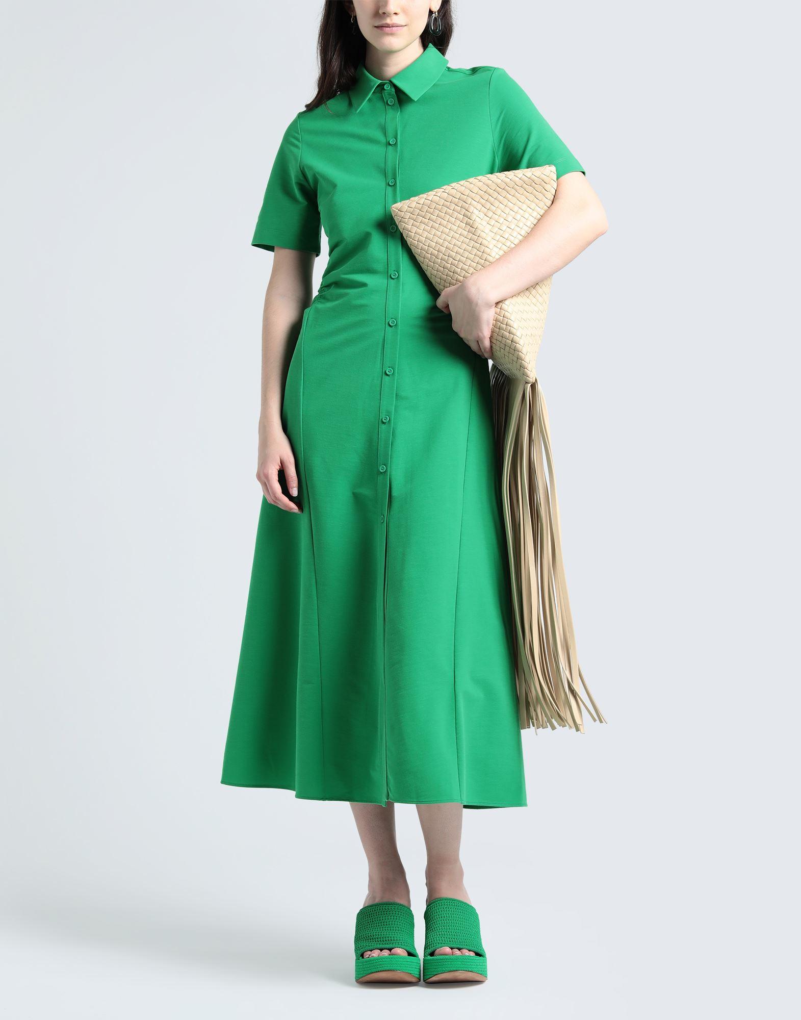 green emerald velvet dress Cos Khaki Green Asymmetric Shirt Dress main image 1