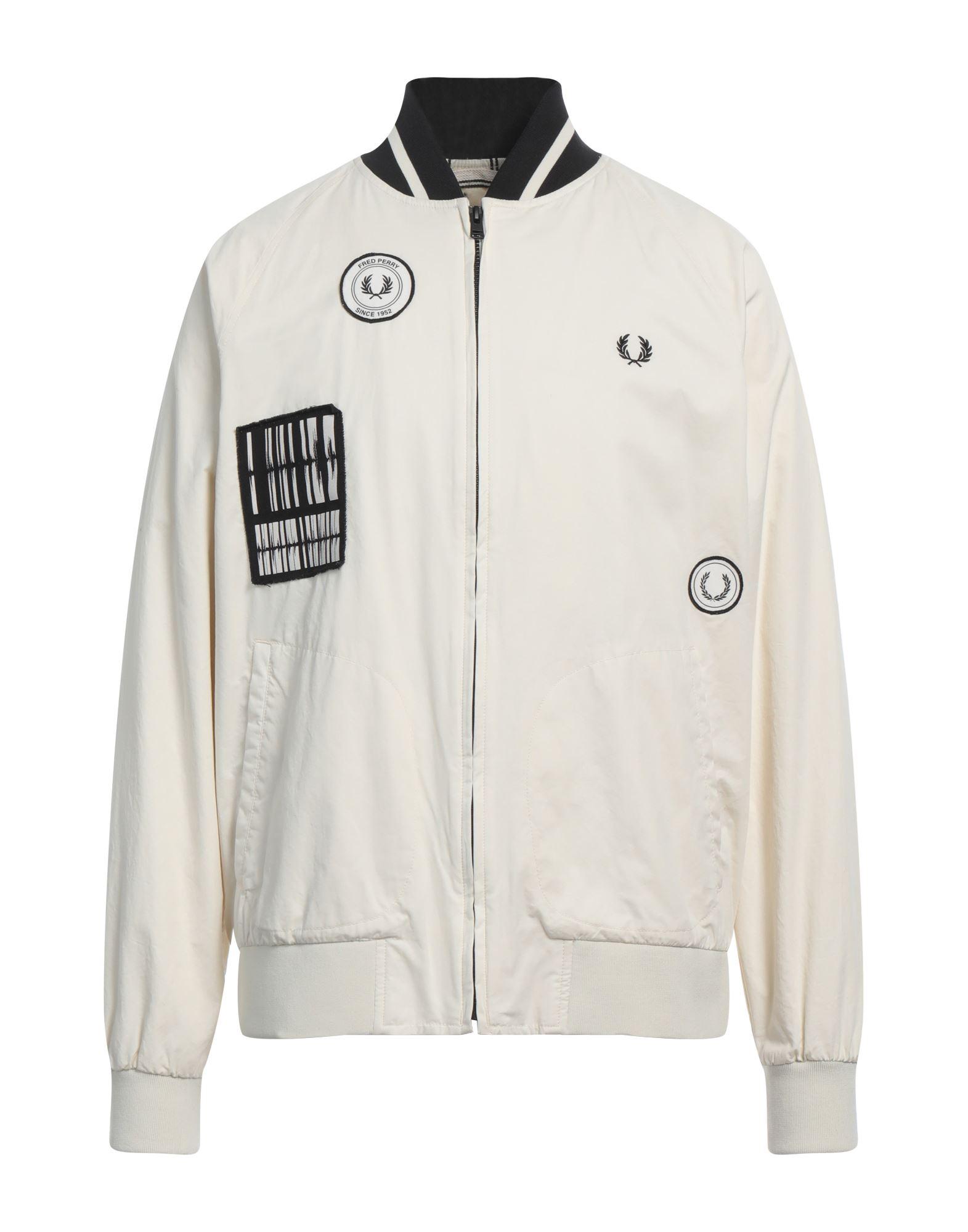 Fred perry white bomber jacket hot sale