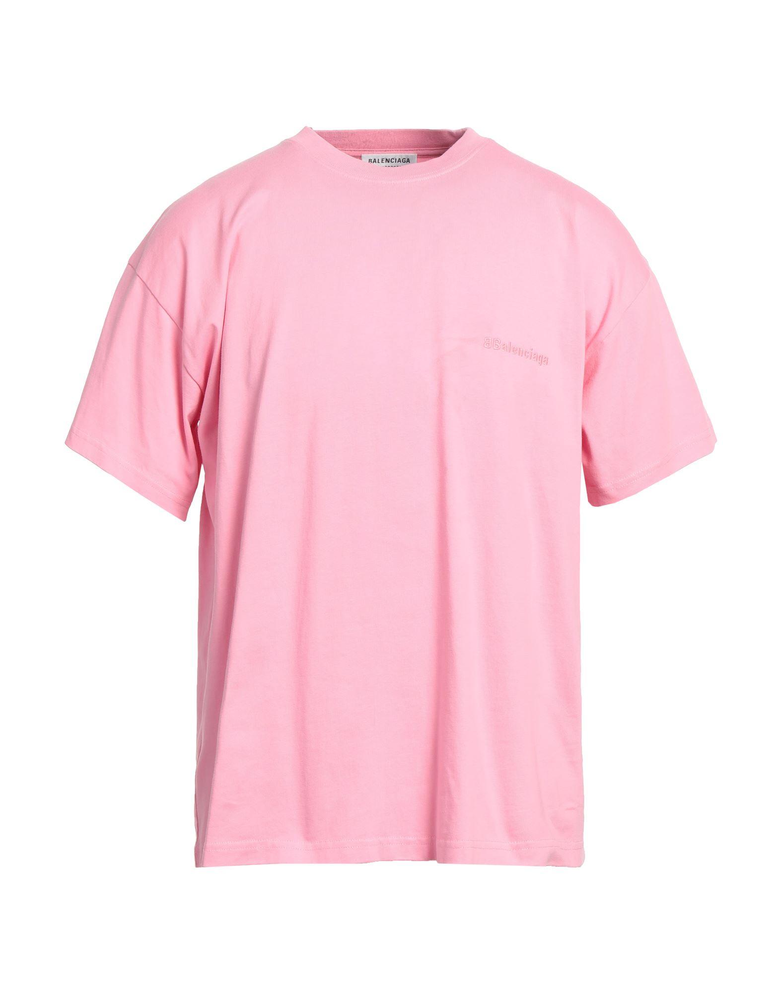 BALENCIAGA - Oversized Distressed Logo-Print Cotton-Jersey T-Shirt - Pink  Balenciaga