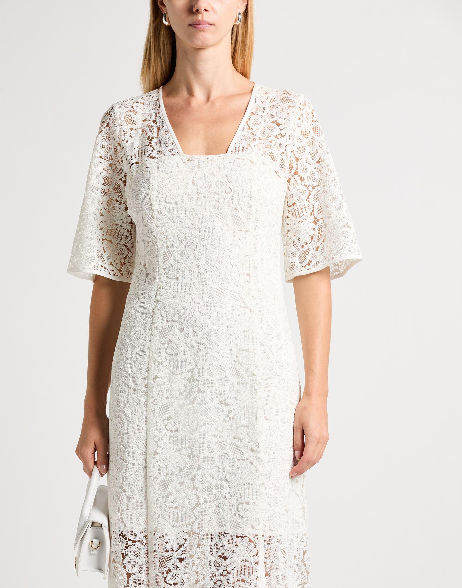 chinese dress ladies PAULE KA Beige Cotton Blend Lace Sleeveless Pleated Evening Maxi Dress   Second Wave Couture