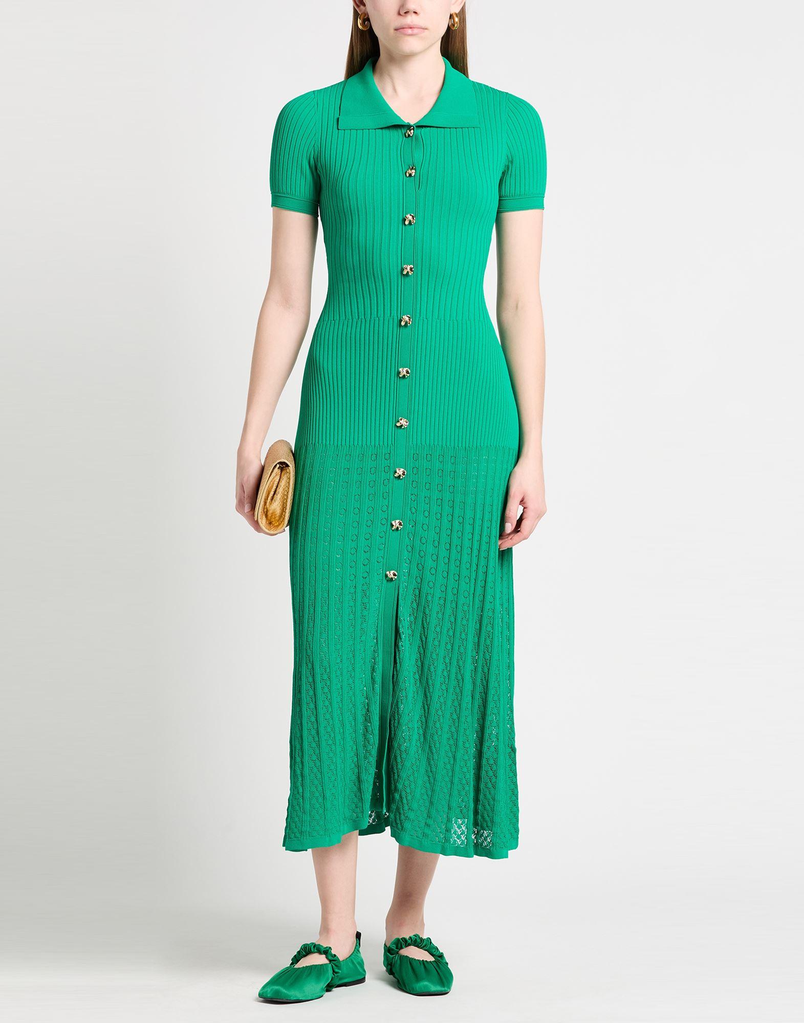 sandro esmeralda knitted dress Sandro Esmeralda Pickstitch Long Sleeve Knit Shirtdress - Red