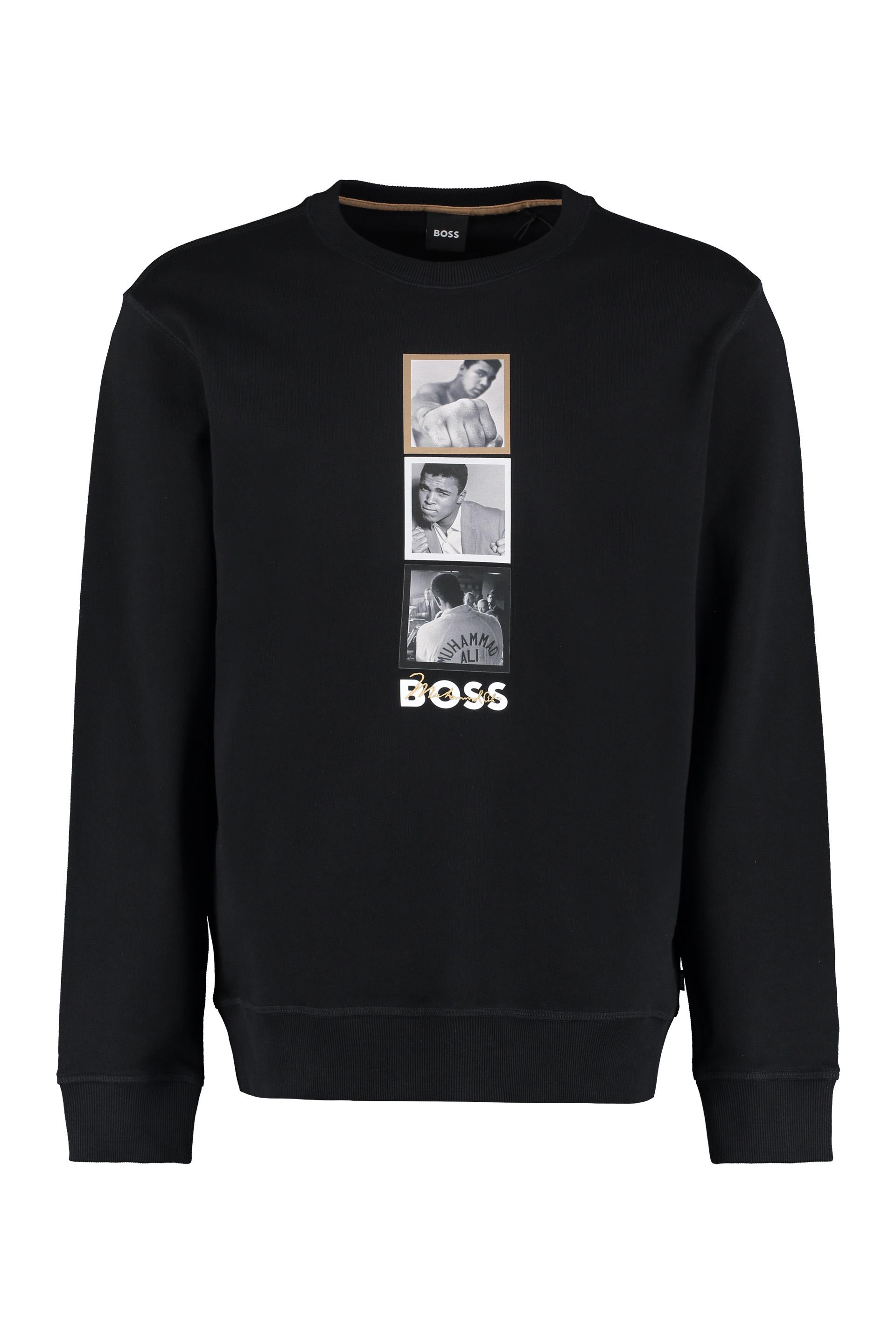 BOSS by HUGO BOSS X Muhammad Ali - Printed Cotton Sweatshirt in Black for  Men | Lyst