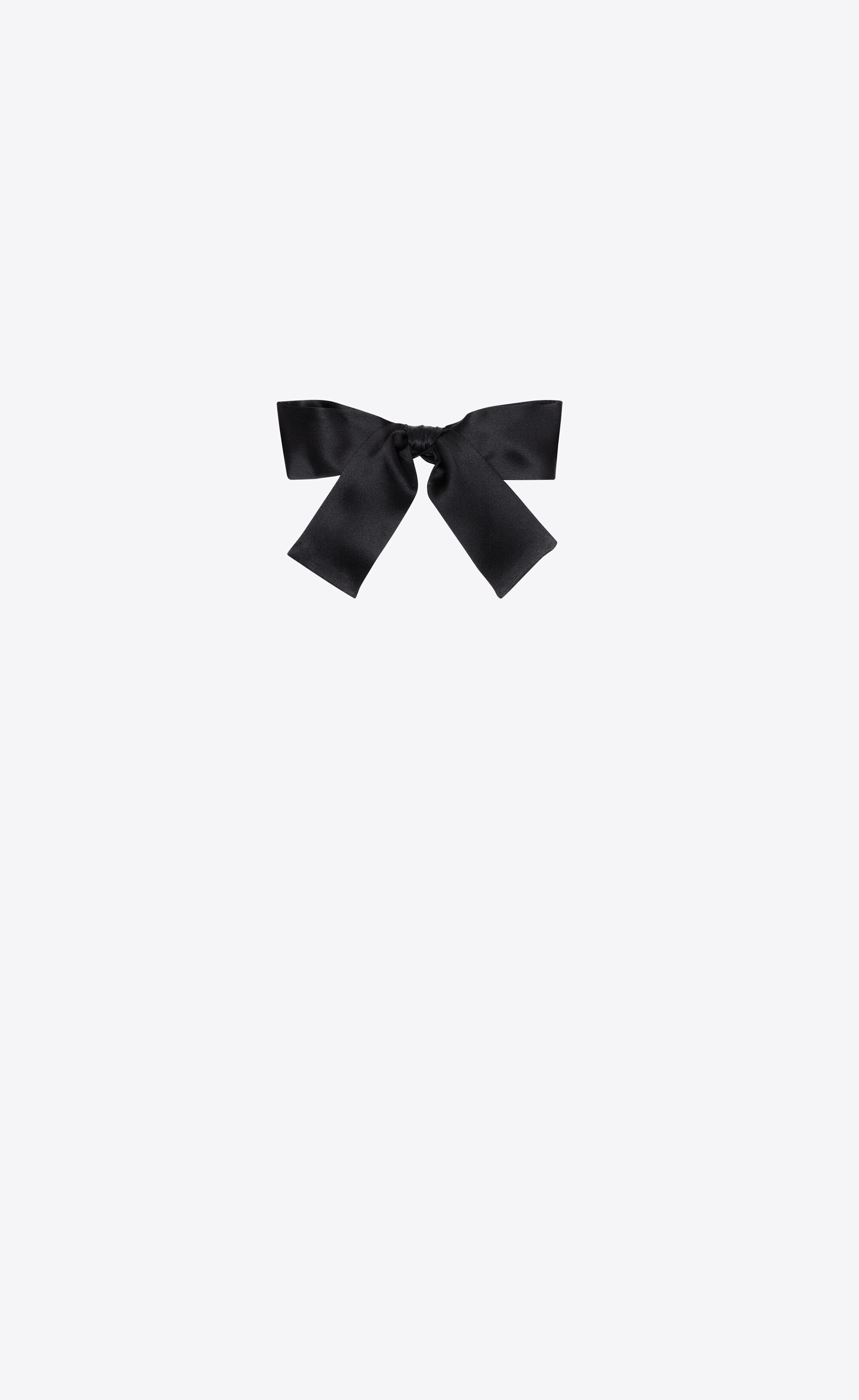 Saint Laurent Double Bow Tie In Silk Satin in Black | Lyst