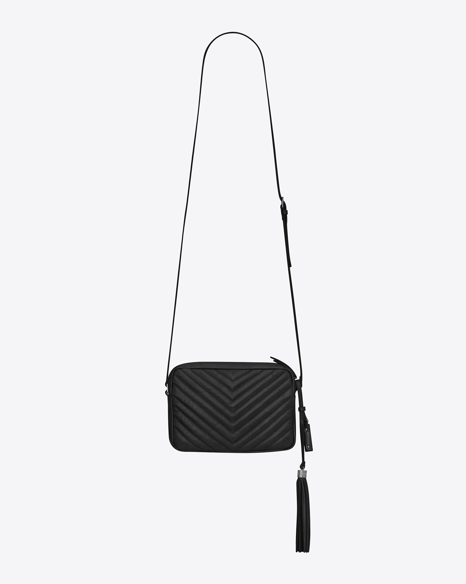 Saint Laurent Lou Small Matelassé Leather Camera Shoulder Bag in Black - Lyst