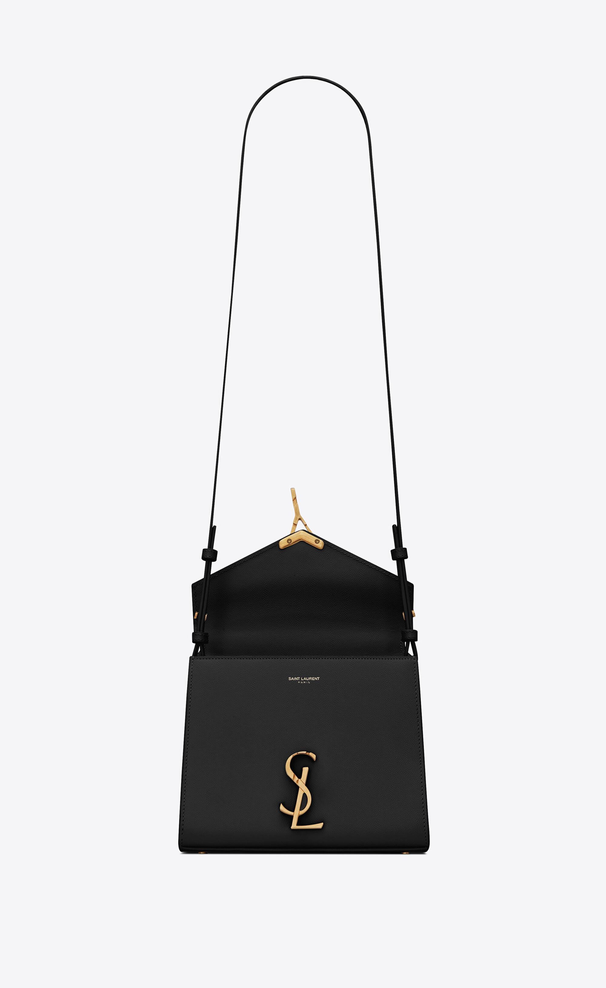 and suppe Håndskrift Saint Laurent Cassandra Mini Top Handle Bag in Black | Lyst