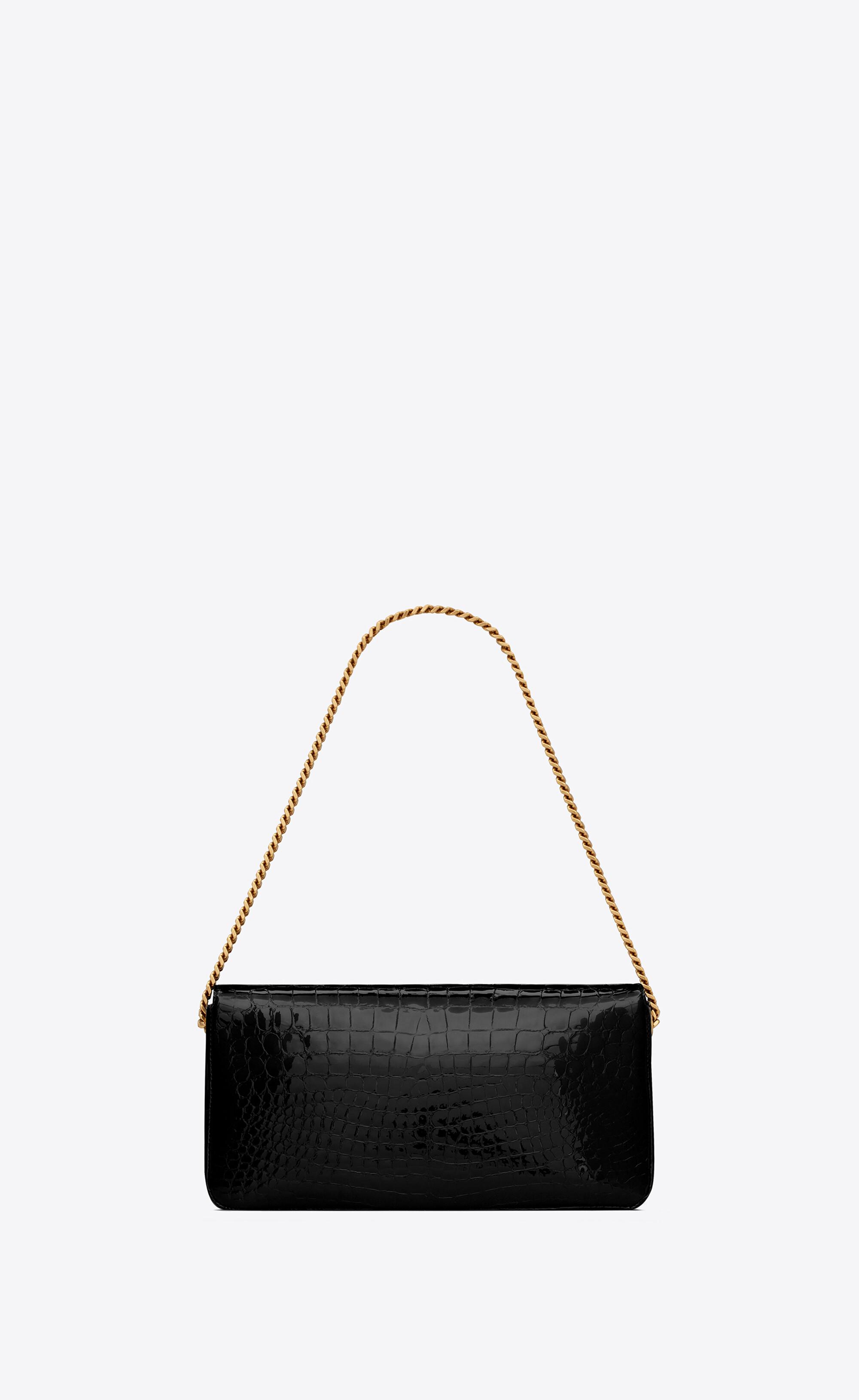 Saint Laurent Kate 99 Chain Bag In Alligator-embossed Leather in White |  Lyst