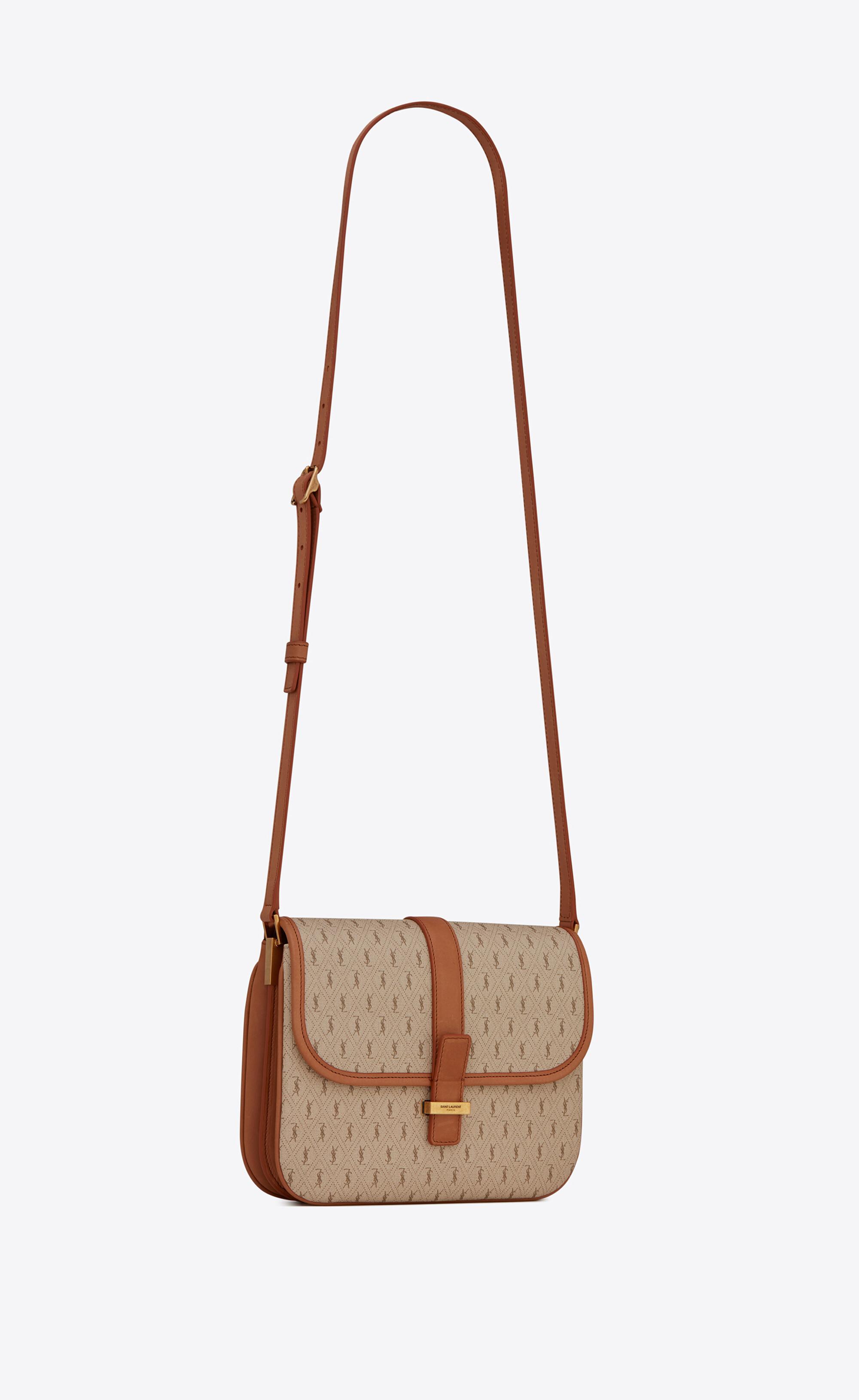 le monogramme small satchel in canvas and smooth leather